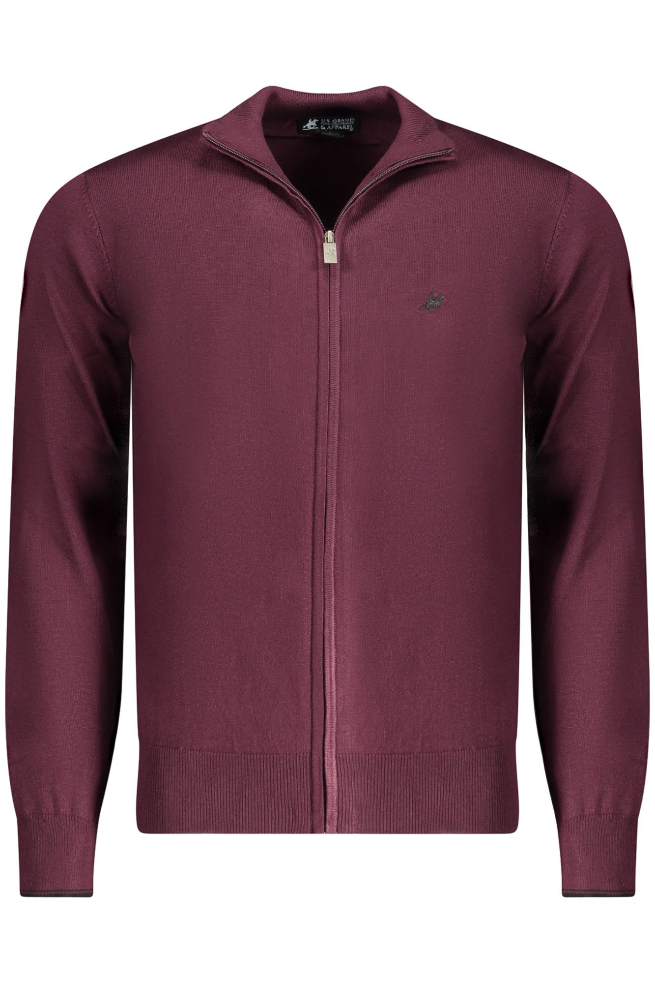 U.S. Polo Strickpullover Stylischer roter Herren-Cardigan mit Reißverschluss und Stickerei
