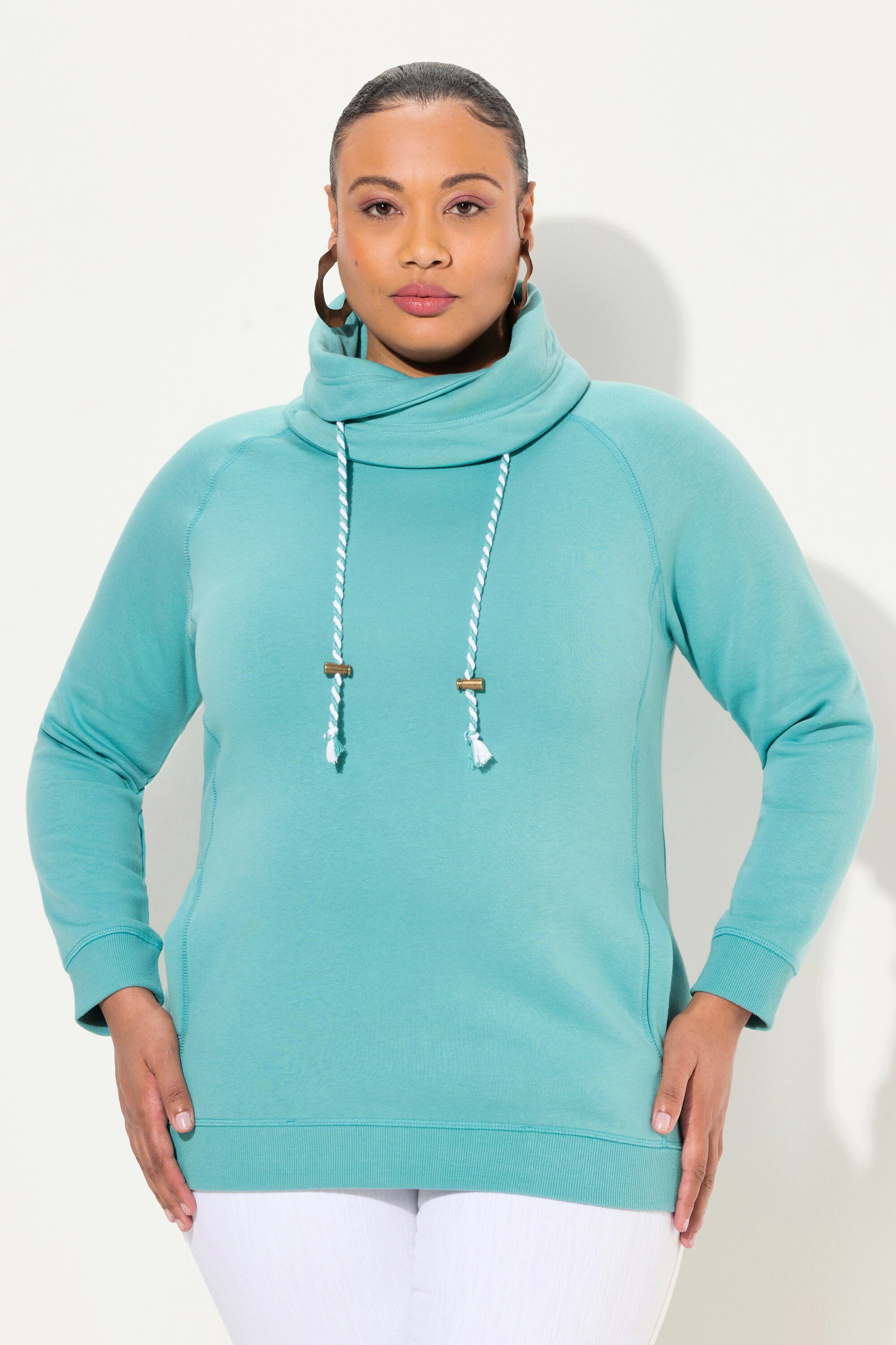 Ulla Popken Sweatshirt Sweatshirt weiter Stehkragen günstig online kaufen