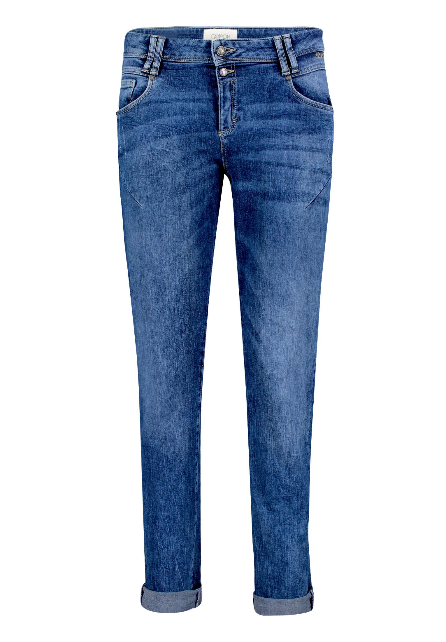 Cartoon Boyfriend-Jeans Damen mit Nieten