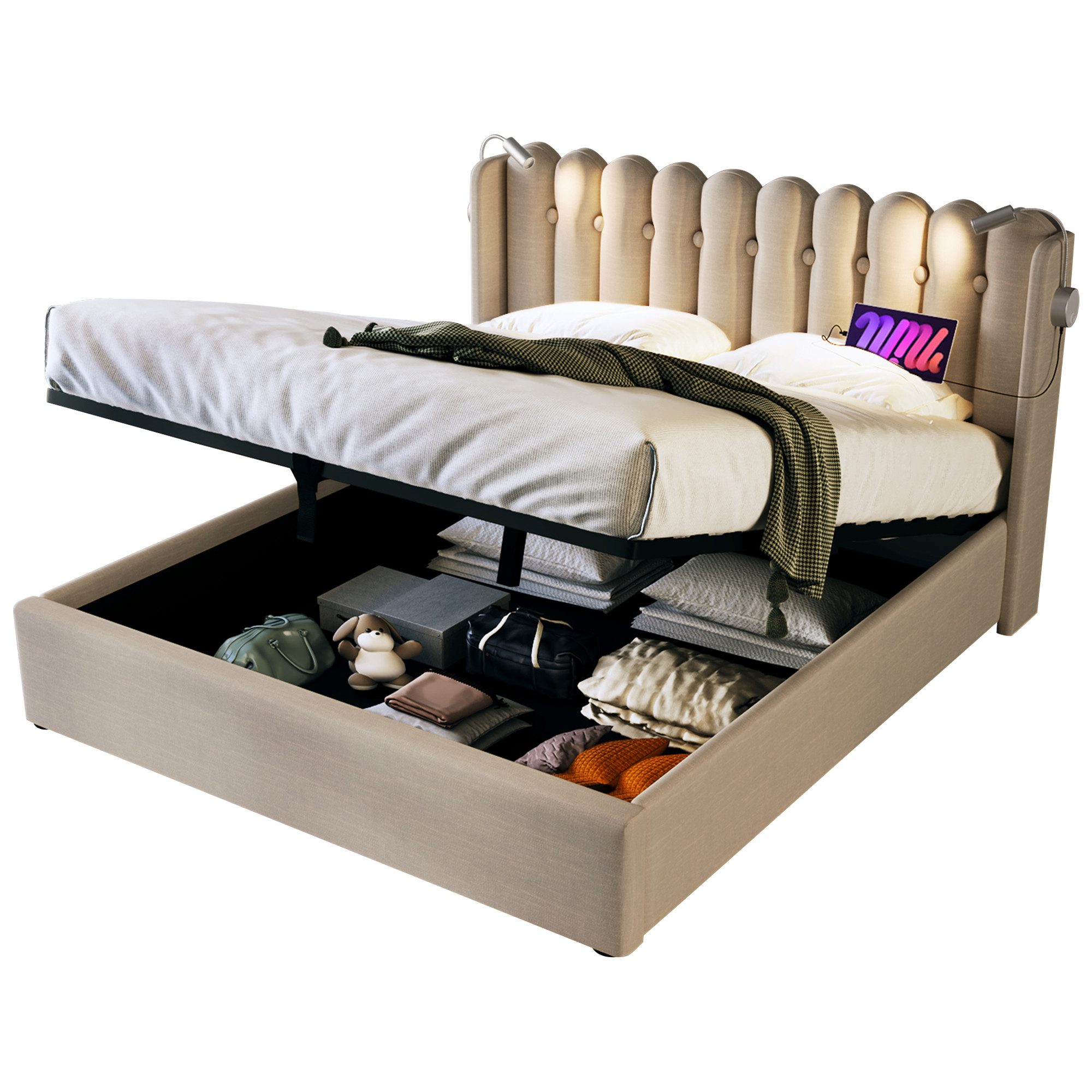 BlingBin Einzelbett Polsterbett (1-tlg., Ladefunktion und günstig online kaufen