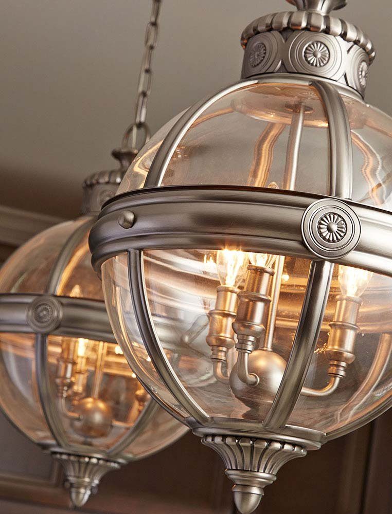 Elstead LIGHTING Kronleuchter, Leuchtmittel nicht inklusive, Kronleuchter Hängeleuchte Kugeldesign Deckenlampe Nickel Glas 3