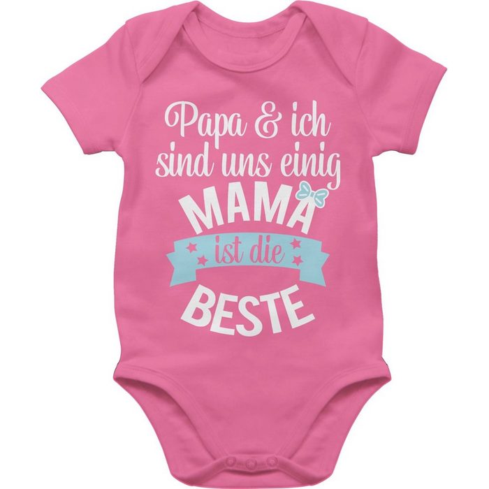 Shirtracer Shirtbody Mama ist die beste - blau weiß - Muttertagsgeschenk Baby - Baby Body Kurzarm (1-tlg) baby body beste mama - strampler junge muttertag - geschenk pink
