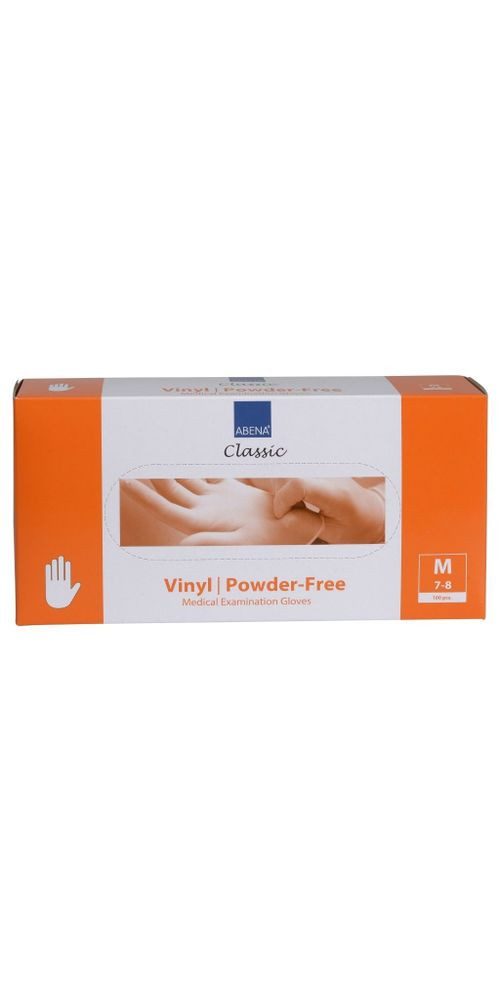 ABENA GmbH Einweghandschuhe Abena Vinyl-Handschuhe Classic Puderfrei Größe M transparent 100 Stück
