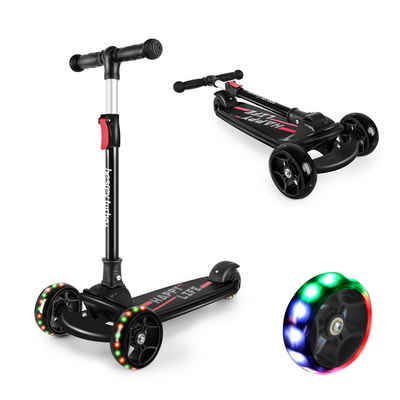 besrey Dreiradscooter »Kinder Roller Höhenverstellbarer Faltbarer Trittroller LED«, Alle drei Räder mit LED