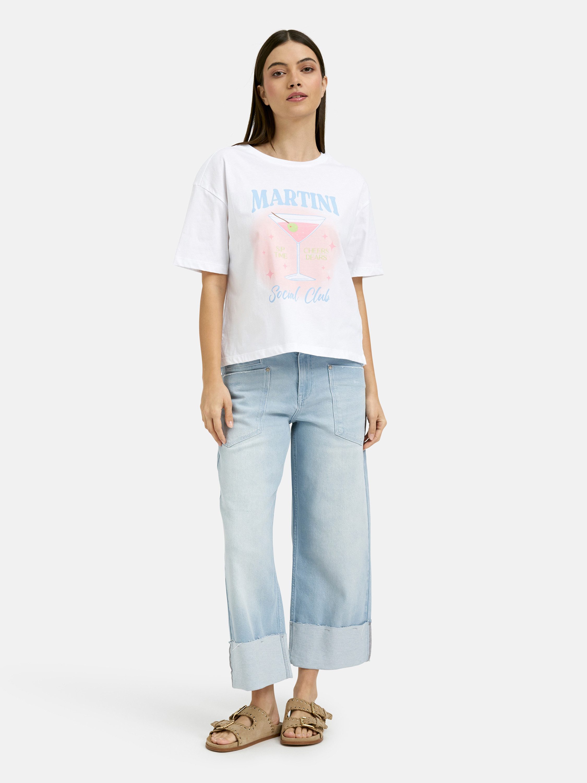 Smith & Soul Rundhalsshirt mit überschnittener Schulter – Bild 3 von 5