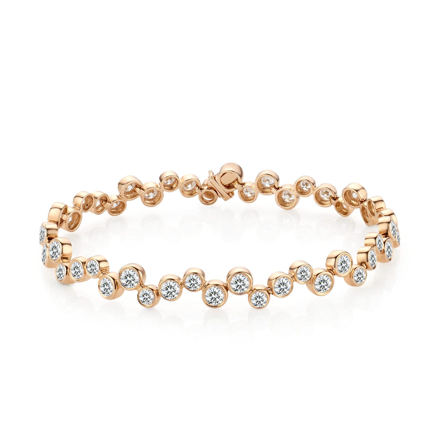 Sternvoll Armreif Bezel-Set Diamond Bracelet in 18K, Handgefertigt, 18K/ 750er massives Gold, laborgezüchtete Diamanten