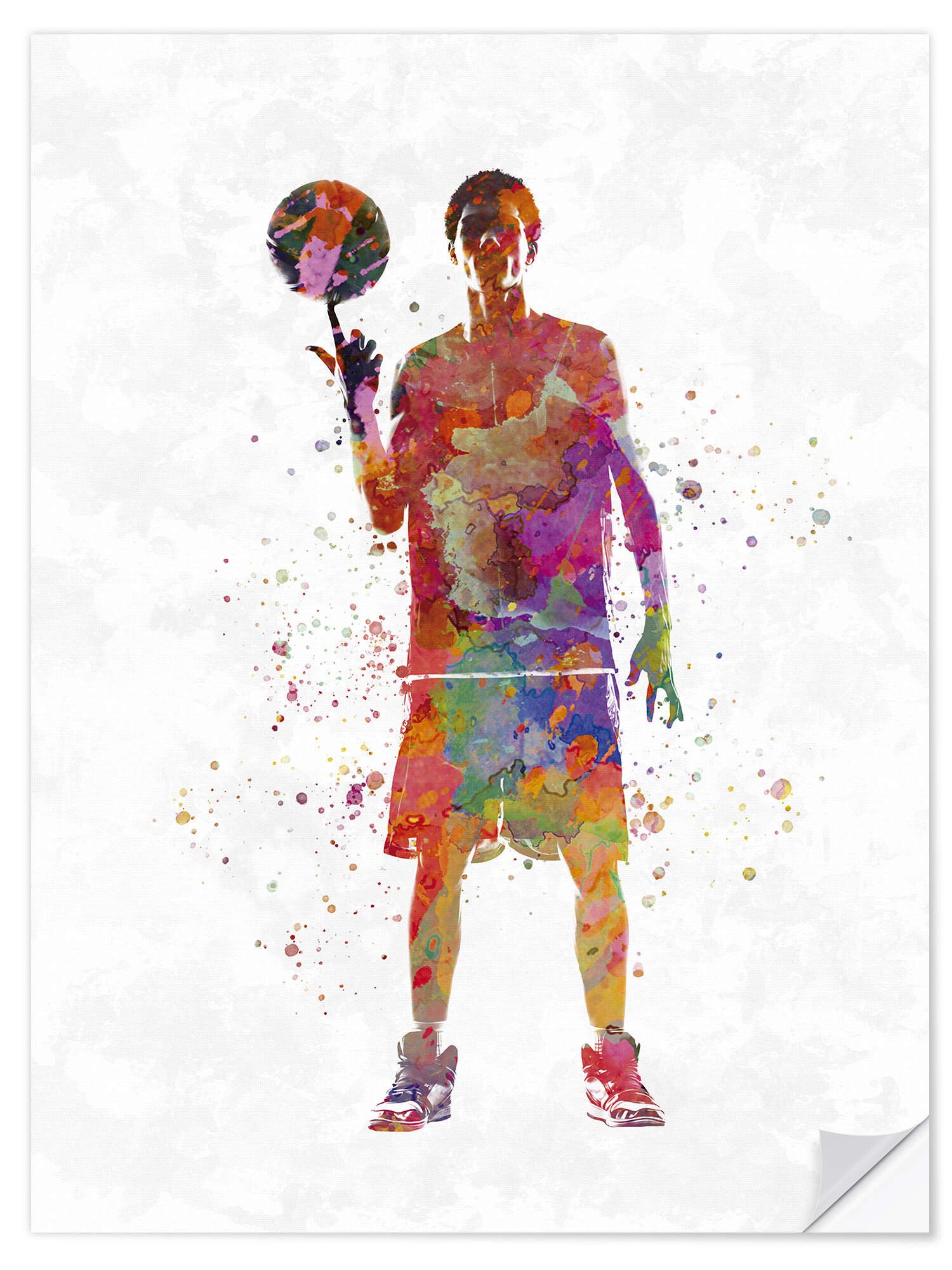 Posterlounge Wandfolie nobelart, Basketballspieler XII, Malerei