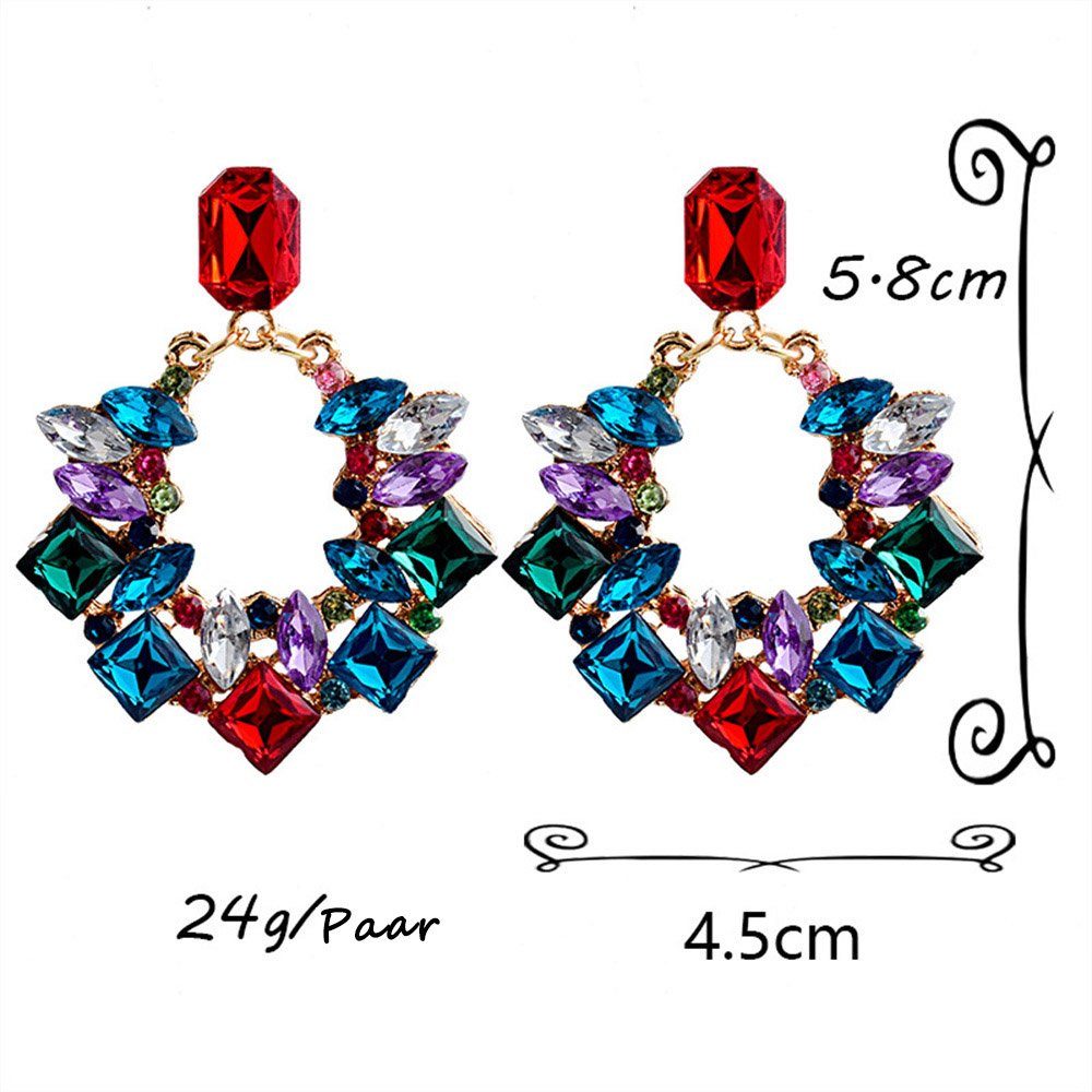 Dekorative Paar Strasssteinen mit Ohrringe Perlen und Ohrhänger Paar Stilvolles