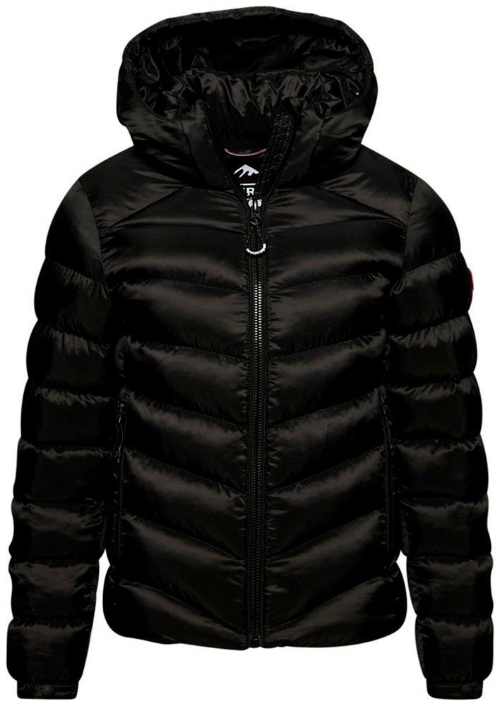 Black Steppjacke HOODED JACKET Superdry PADDED FUJI