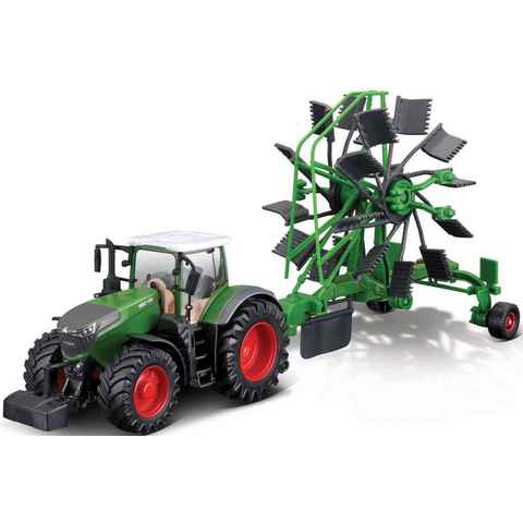 Bburago Spielzeug-Traktor Farmland, FENDT Vario 1050 mit Heuwender