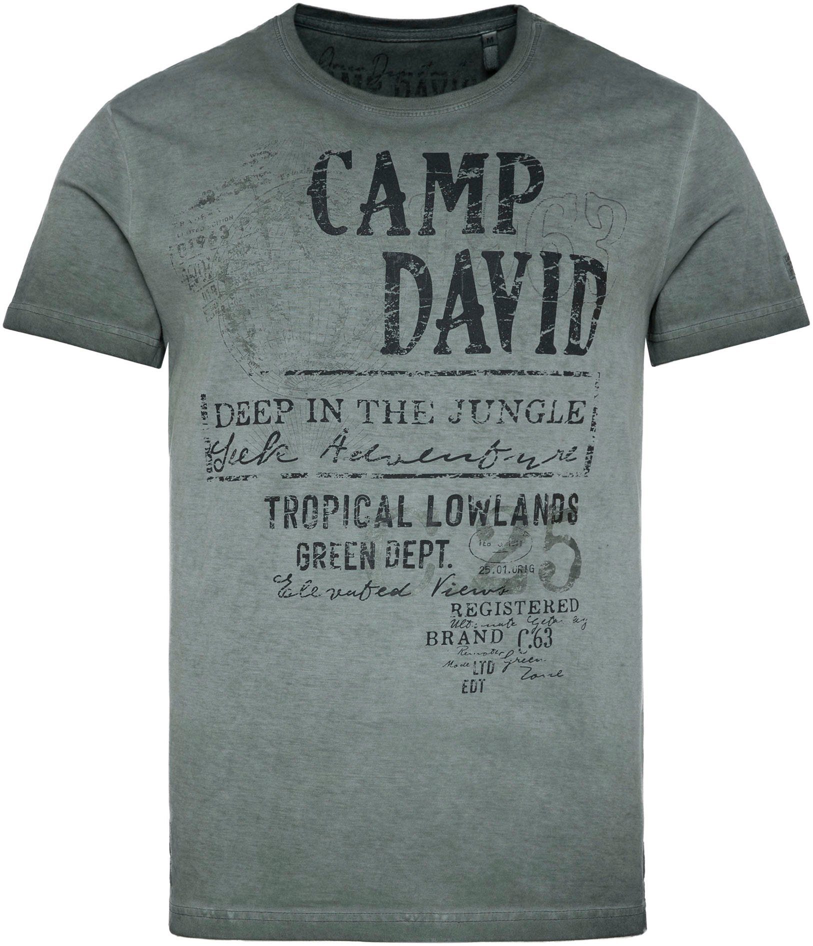 green CAMP Seitenschlitzen DAVID T-Shirt shadow mit