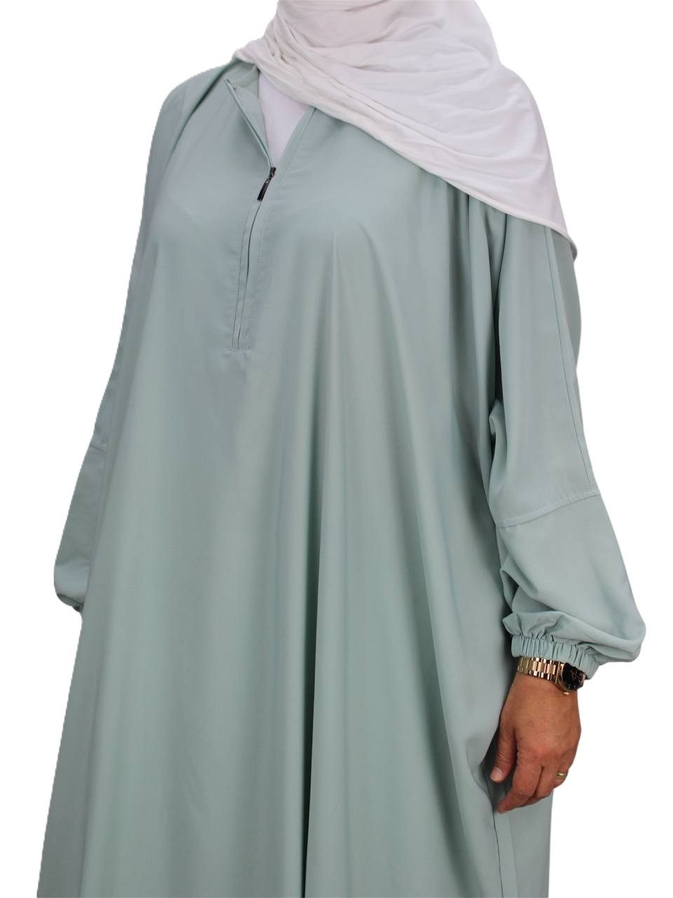 Aymasal Stillkleid Abaya Maryam mit Reißverschluss Umstandskleid Stillmode Islam Modest Reißsverschluss bis zum Bauchbereich, Ideal zum stillen