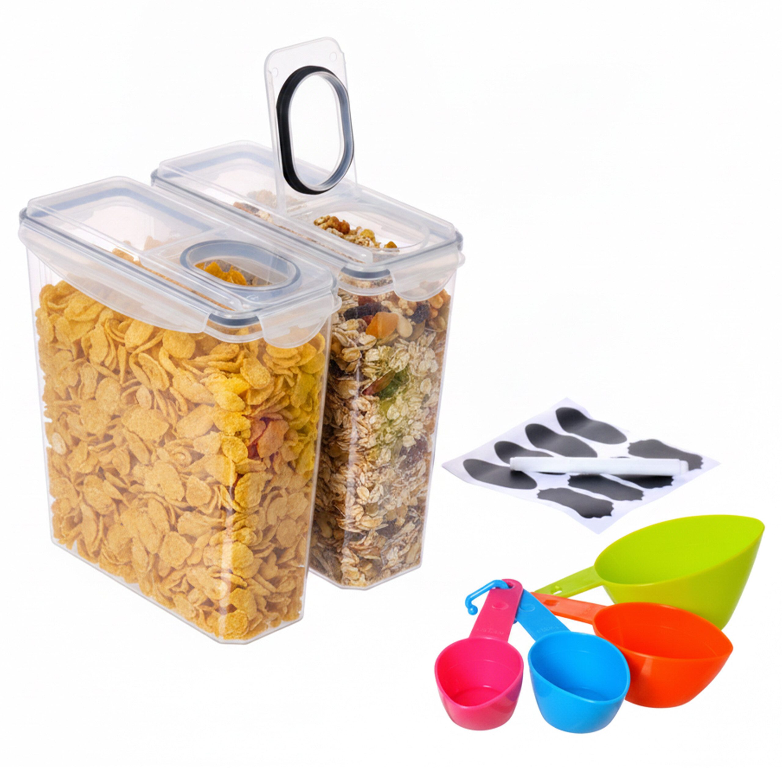 relaxdays Vorratsdose Set luftdicht 3,7 Liter, Kunststoff, (2-tlg), 2er Pack