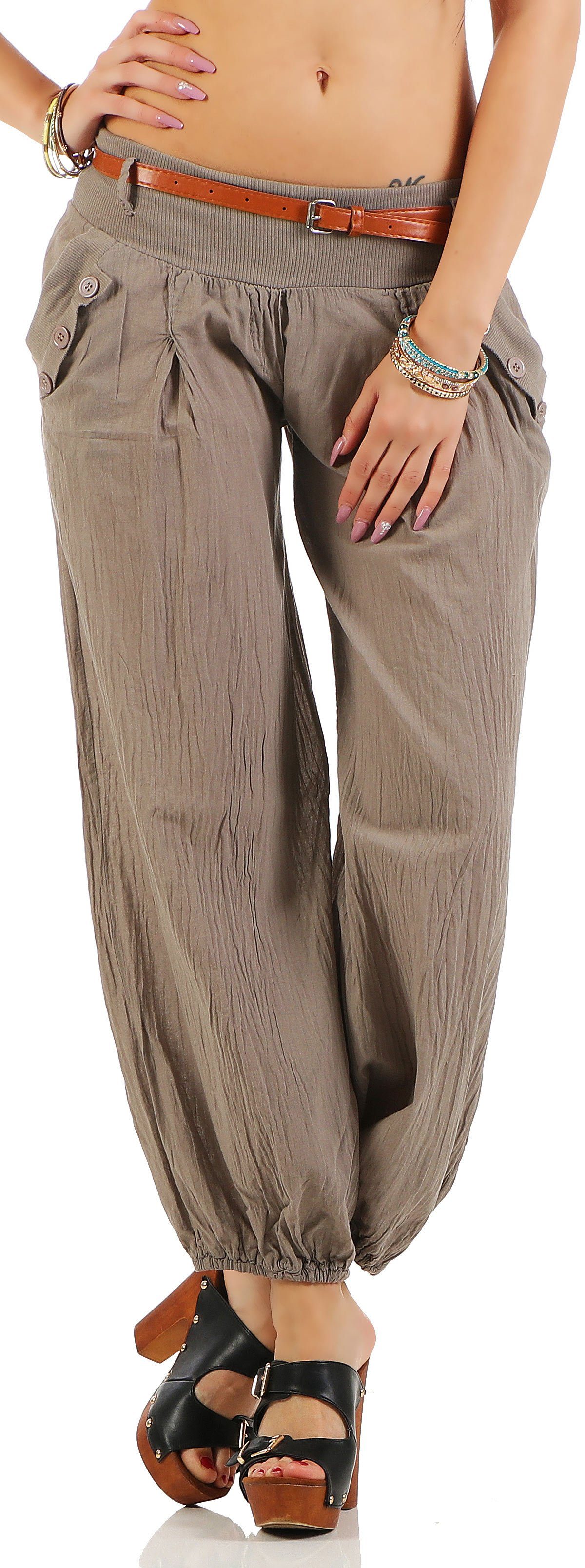 malito more than fashion Haremshose 6017 Sommerhose mit Gürtel günstig online kaufen