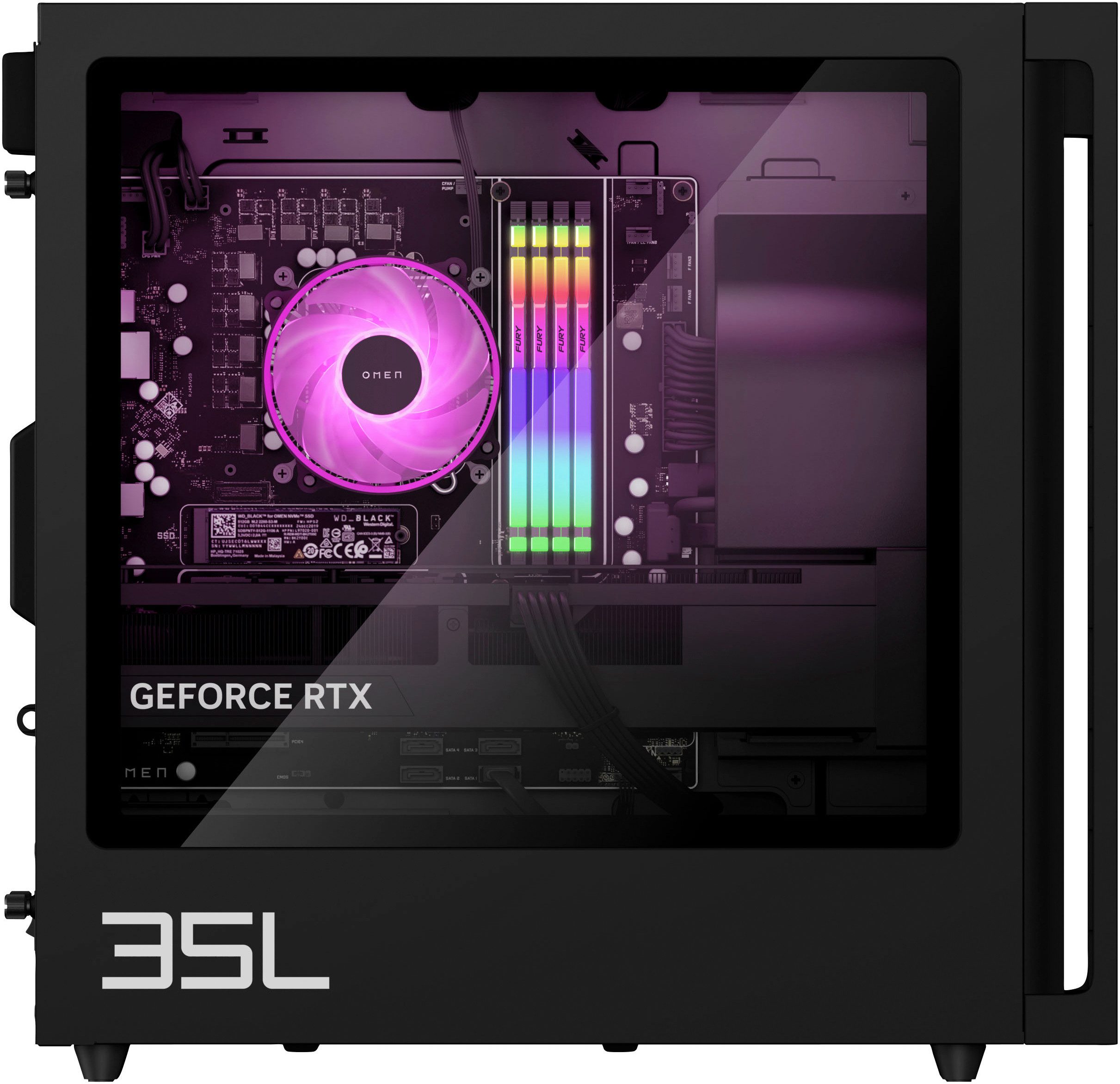 HP OMEN 35L GT16-0281ng Gaming-PC (AMD Ryzen 7 8700F, NVIDIA GeForce RTX 5070 Ti, 32 GB RAM, 1000 GB SSD, Luftkuhlung)