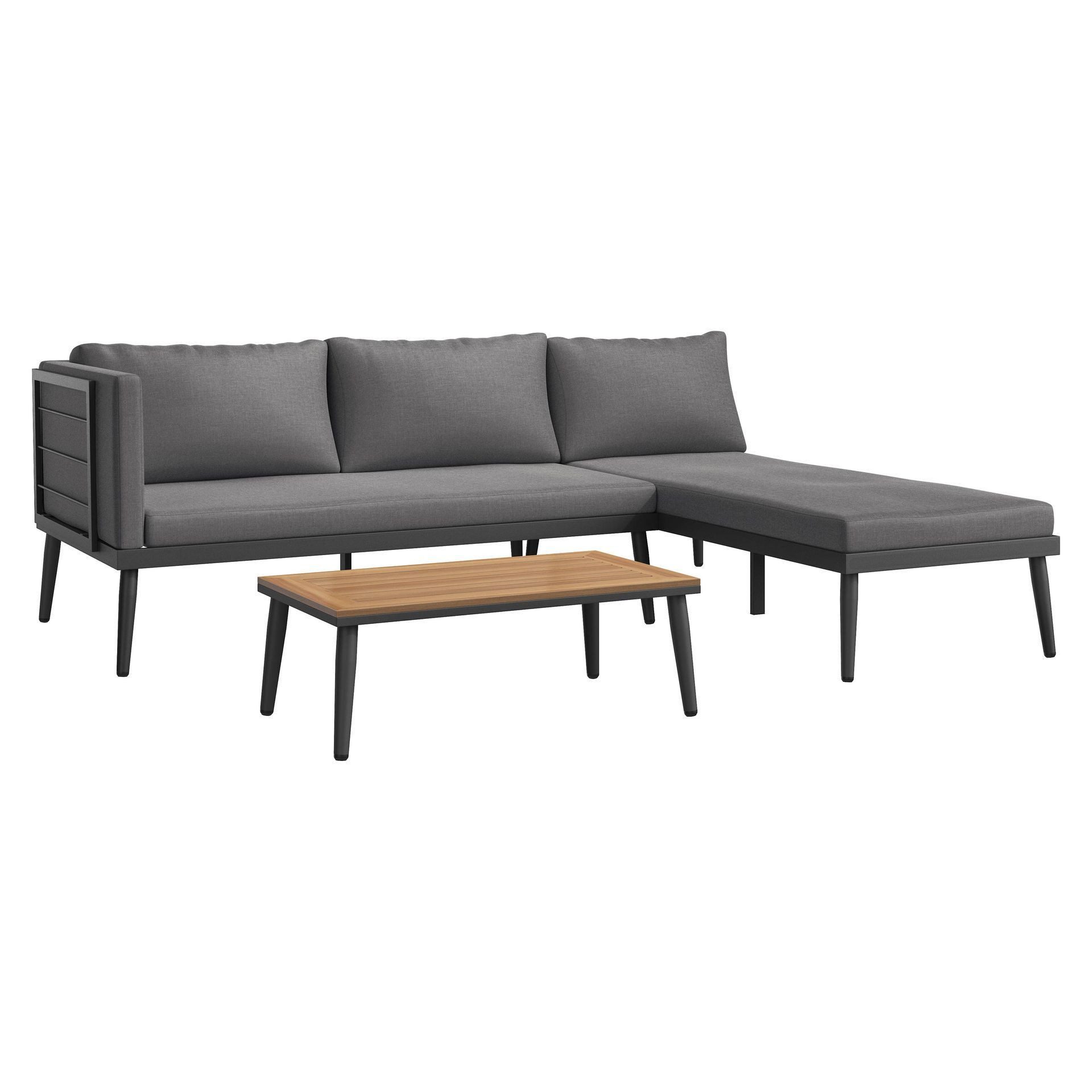 OUTLIV. Gartenlounge-Set OUTLIV. India Ecklounge inkl. Loungetisch Stahl/Polypropylen, Wasserabweisend