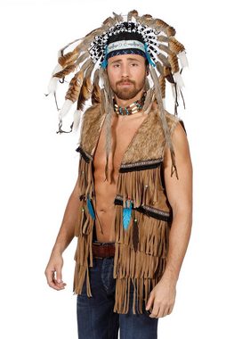 Wilbers Hippie-Kostüm Indianer Weste Häuptling Indianerkostüm Gr. S - 2XL - Western Hippie