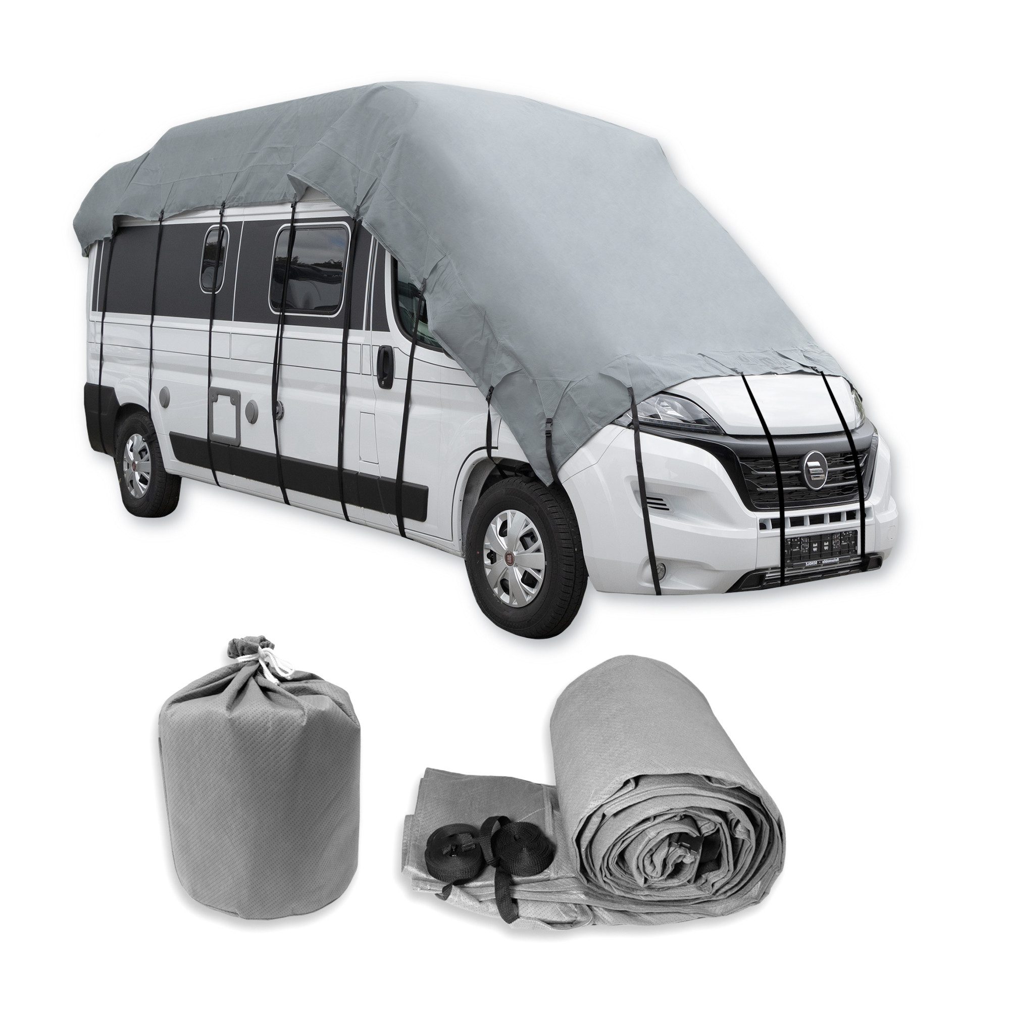 Lemodo Wohnmobilschutzhülle Dachabdeckung für Wohnmobil, mit Spanngurte und Aufbewahrungstasche