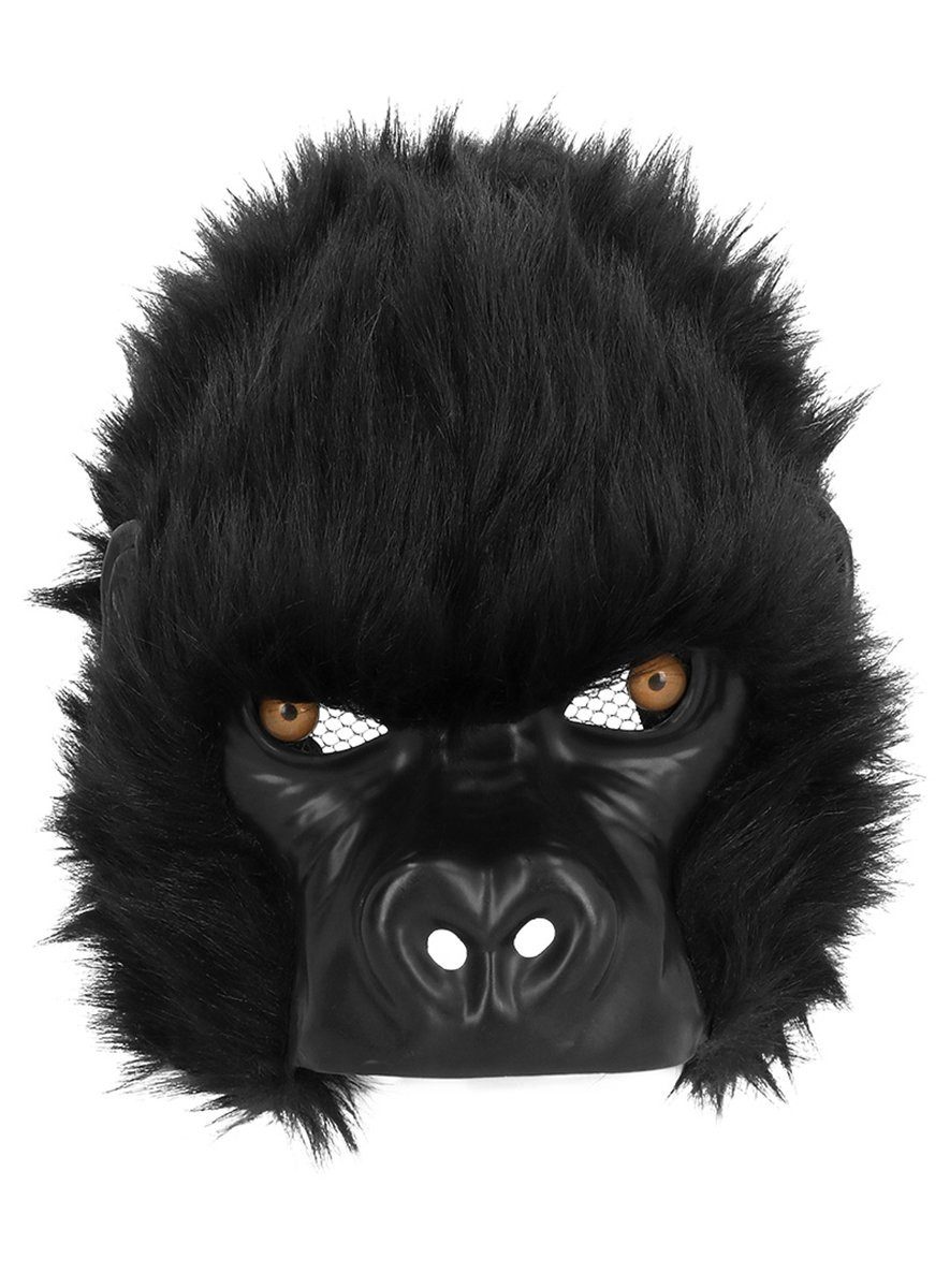Verkleidungsmaske Gorilla Halbmaske aus Plüsch