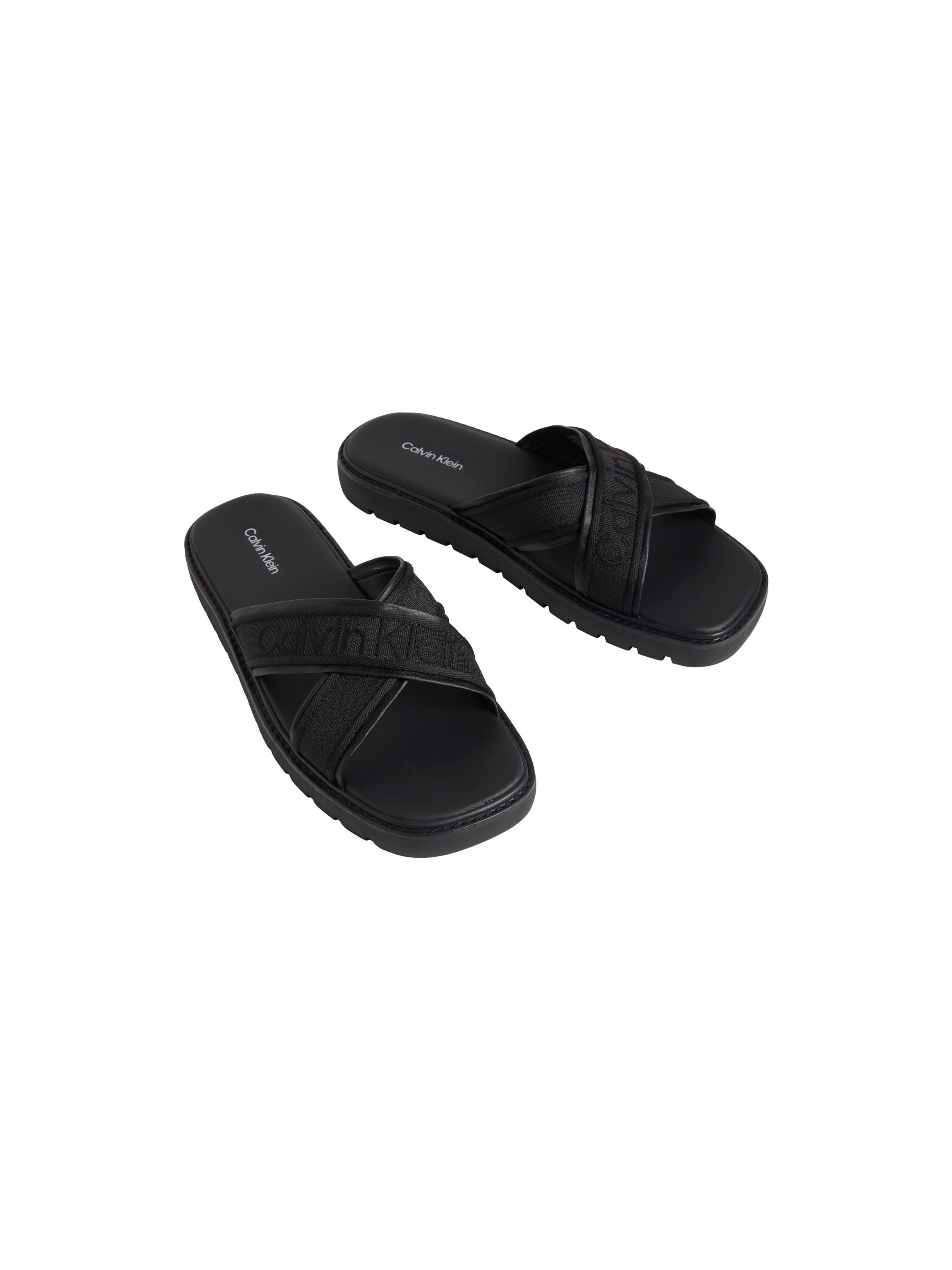 Calvin Klein SQ MOLDED SANDAL XCROSS WB Pantolette Strandschuh, Sommerschuh, Badepantolette, Flat mit Logoschriftzug