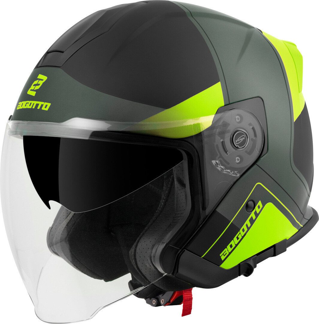 Bogotto Motorradhelm H586 City-B Jethelm, Herausnehmbares Innenfutter,integriertes Sonnenvisier