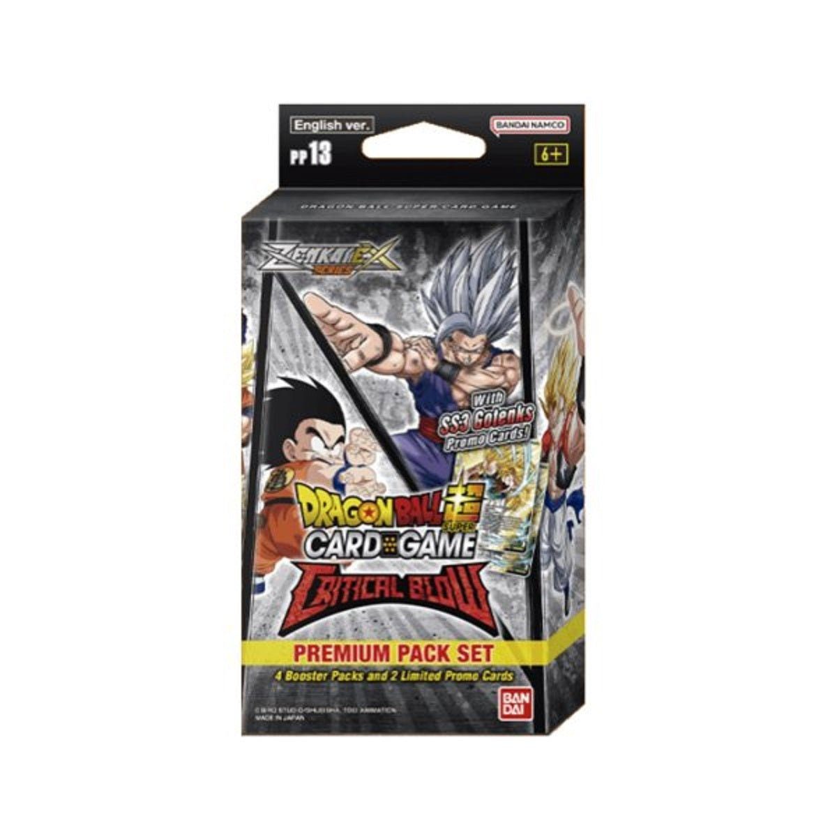 BANDAI NAMCO Sammelkarte Dragon Ball Super Premium Pack - Zenkai Series, Set 05 PP13 - Critical Blow (englisch) - 4 Booster Packs