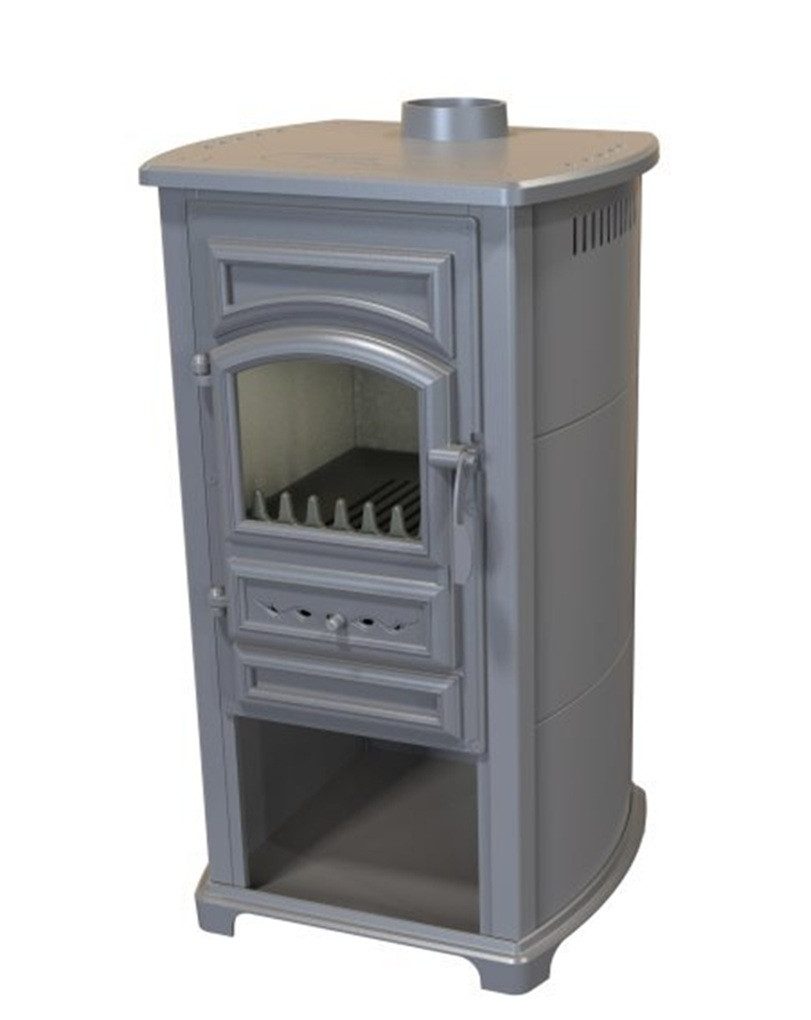 TRGO Kaminofen Forte gussgrau mit Herdplatte, 5,40 kW günstig online kaufen