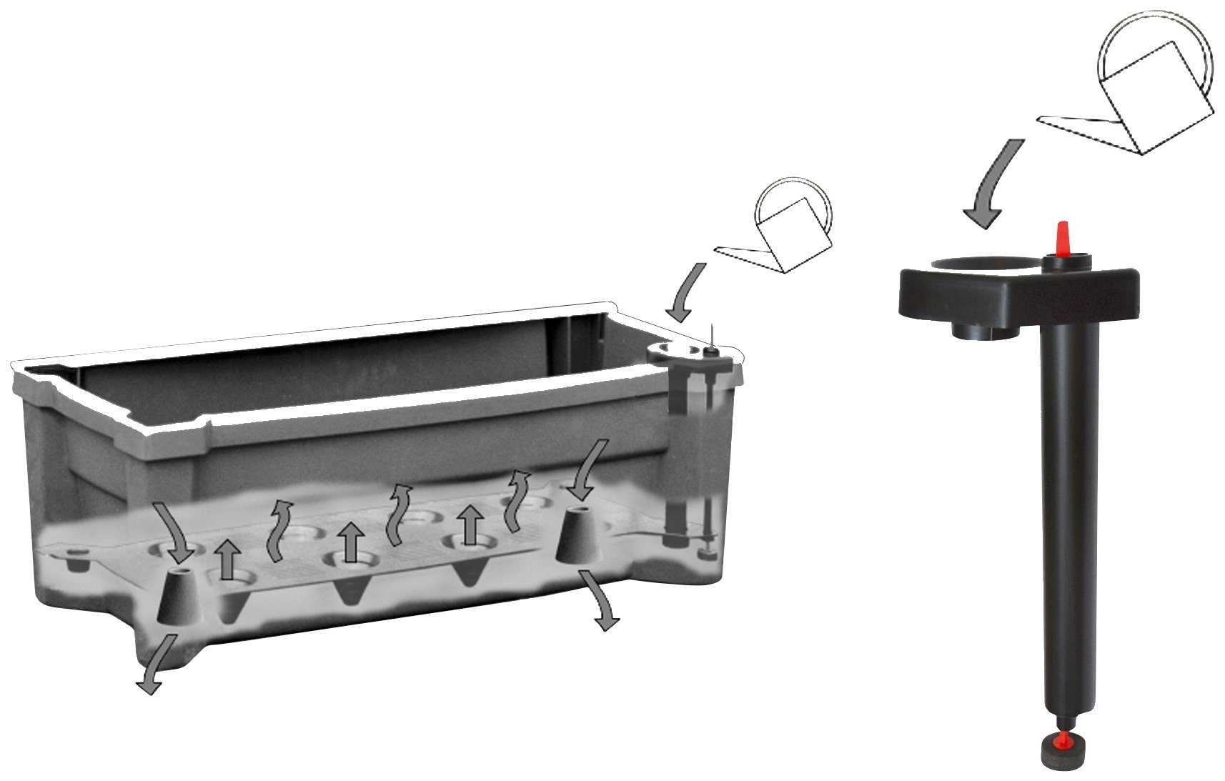 KHW Pflanzkübel Calypso, auf Rollen mit Bewässerungssystem, BxTxH: 79x35x33 cm