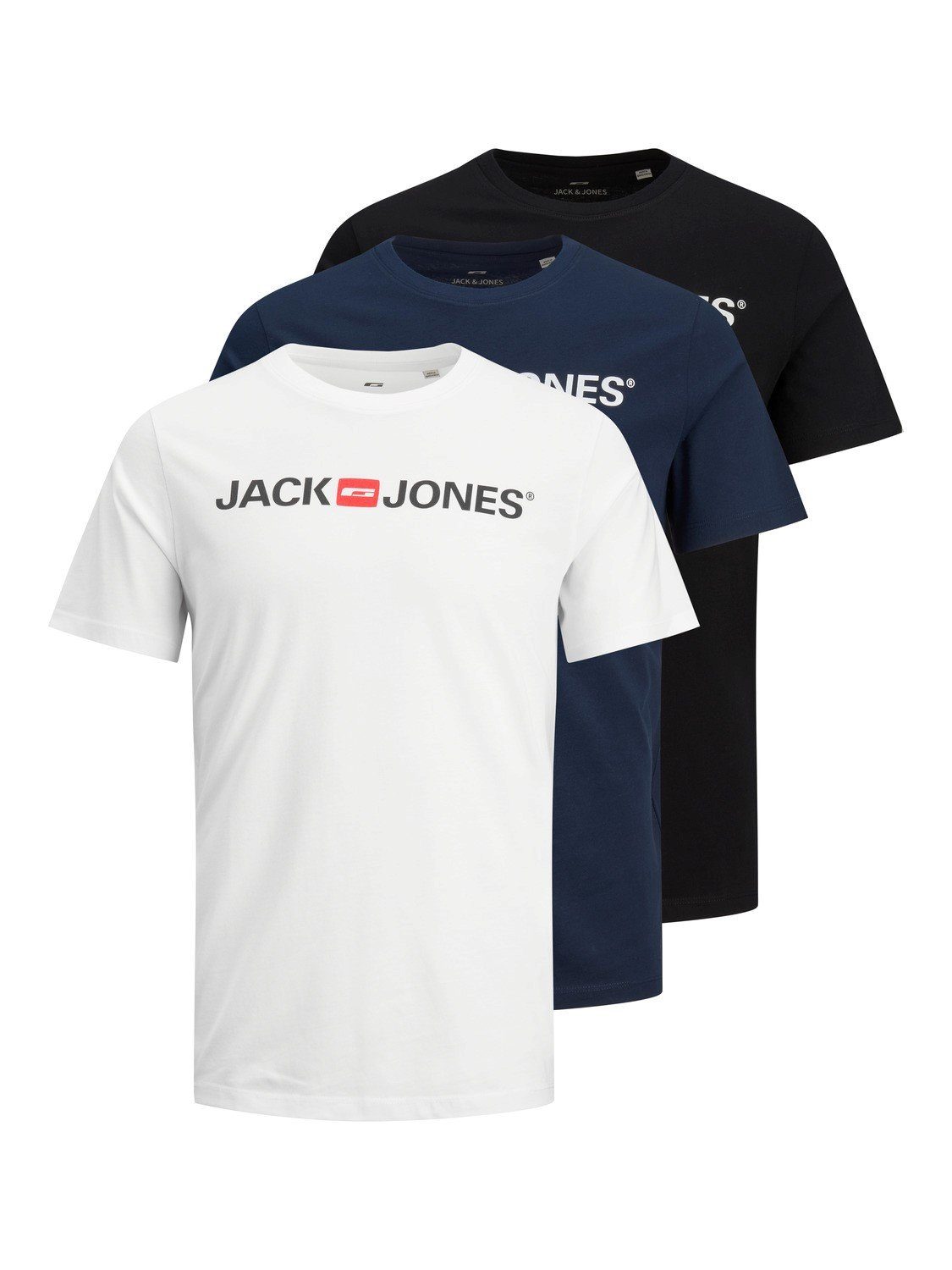 T-Shirt Jack & Jones Herren 3er-Pack T-Shirt JceCorp Regular-Fit