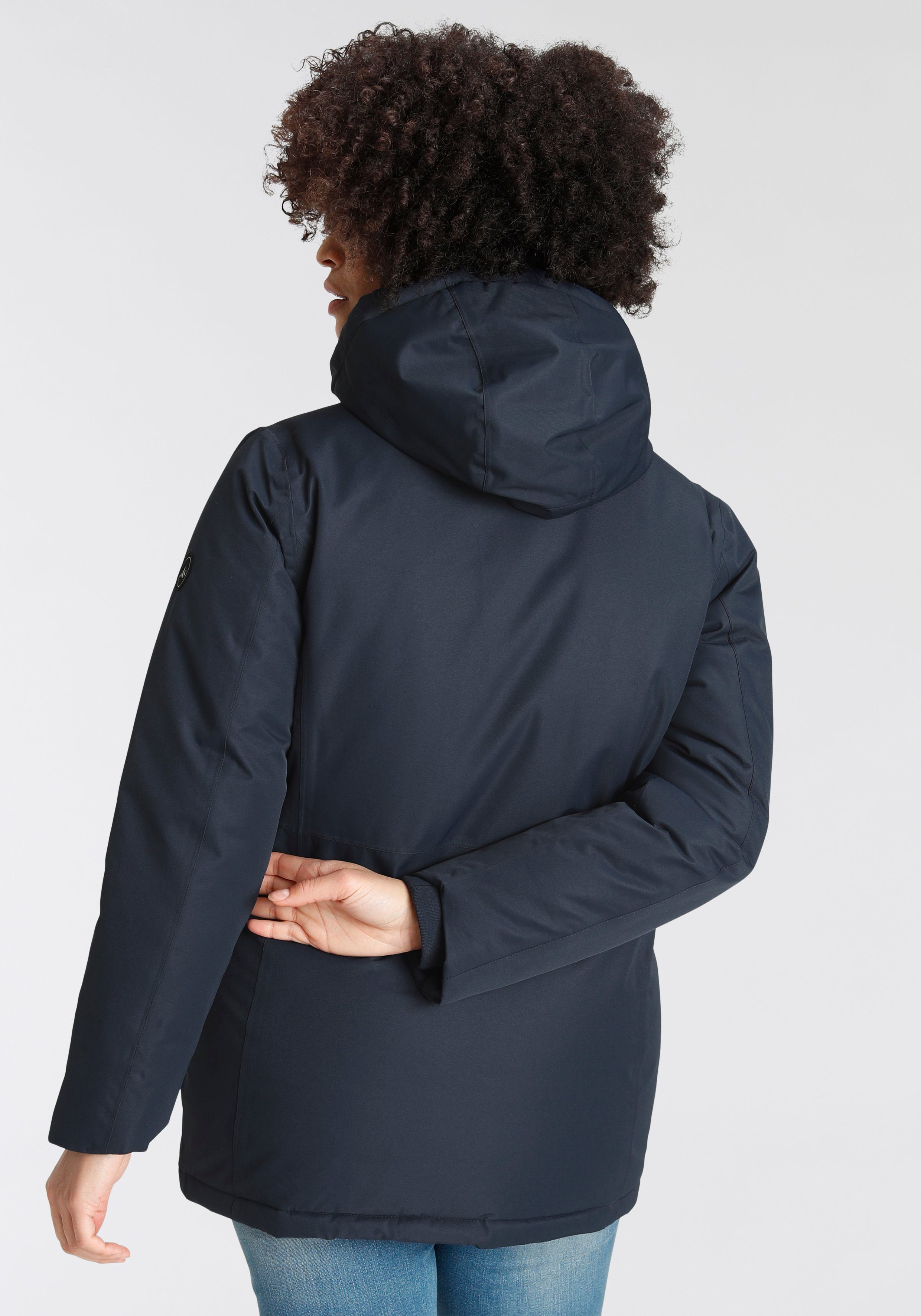 Winterjacke mit Polarino aus verschweißten Nähten Material wasserdichtem