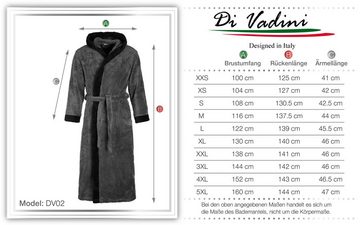 Di Vadini Bademantel Di Vadini UNISEX Herren Damen Bademantel PRATO mit Kapuze, wadenlang, Polyester, Weitenverstellung