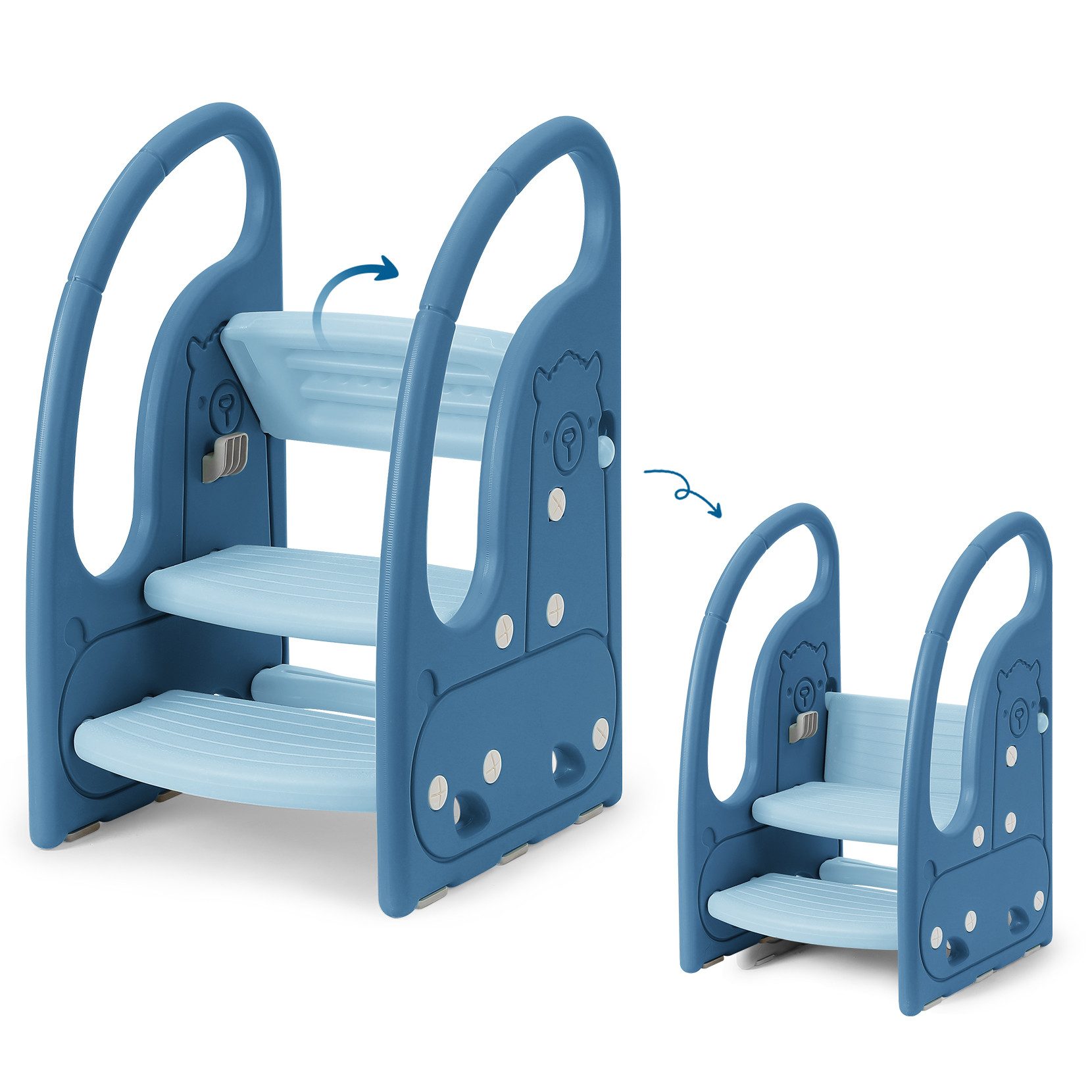 OUNUO Kinderhocker Kind-Tritthocker Kunststoff 3 Stufen günstig online kaufen