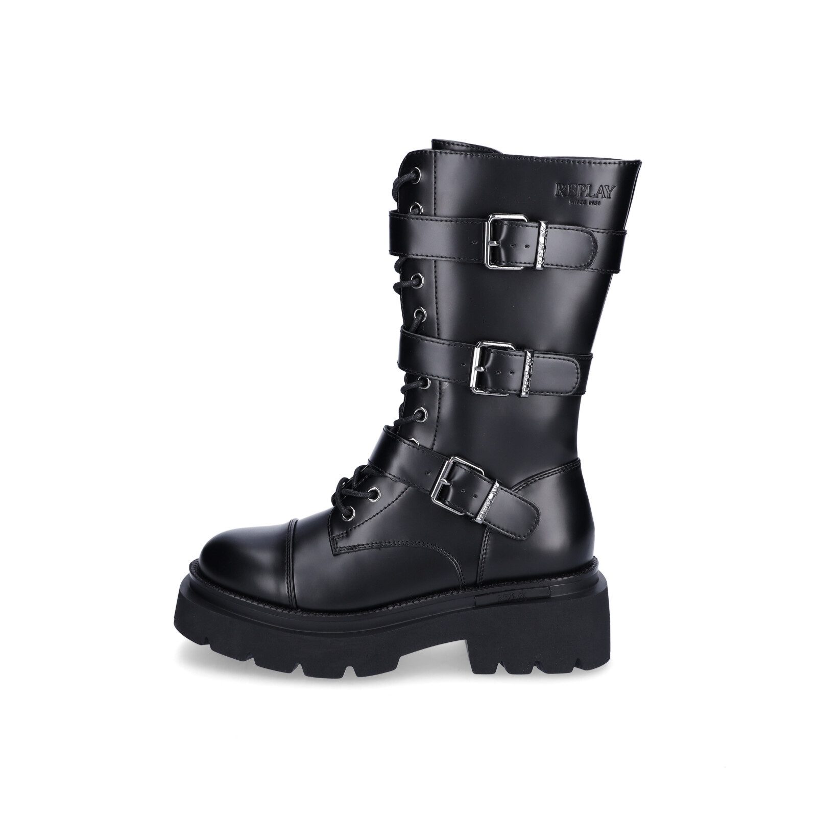 Replay Replay Damen Schnürstiefel Orphea Moto schwarz Stiefel