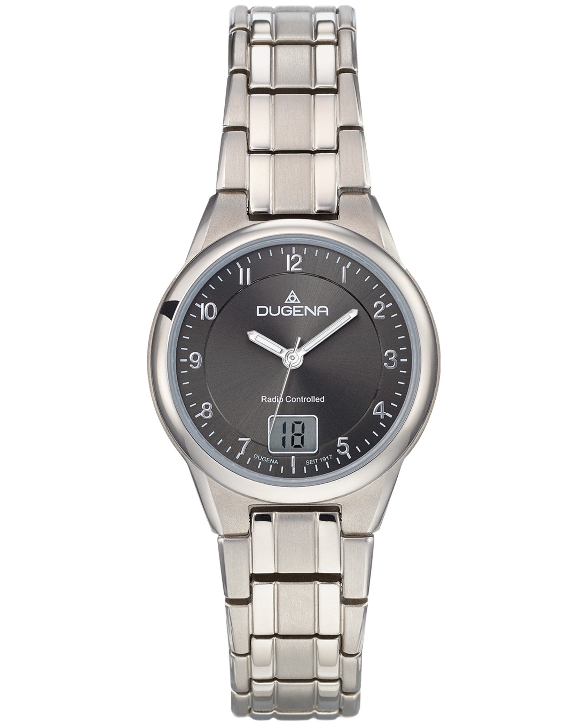 Dugena Funkuhr Dugena Damen-Uhr Gent Funk Anthrazit Quarz Titan-Armband 4460836