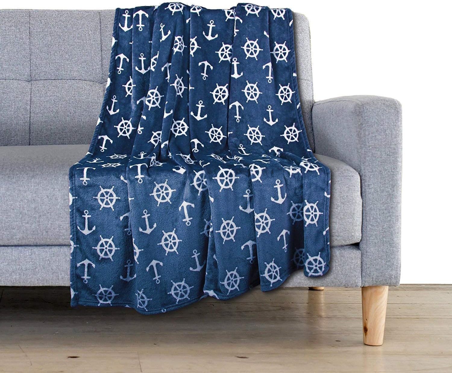 Wohndecke Nautic fürs Sofa, Kuscheldecke 150x200 cm, blau, Delindo Lifestyl günstig online kaufen