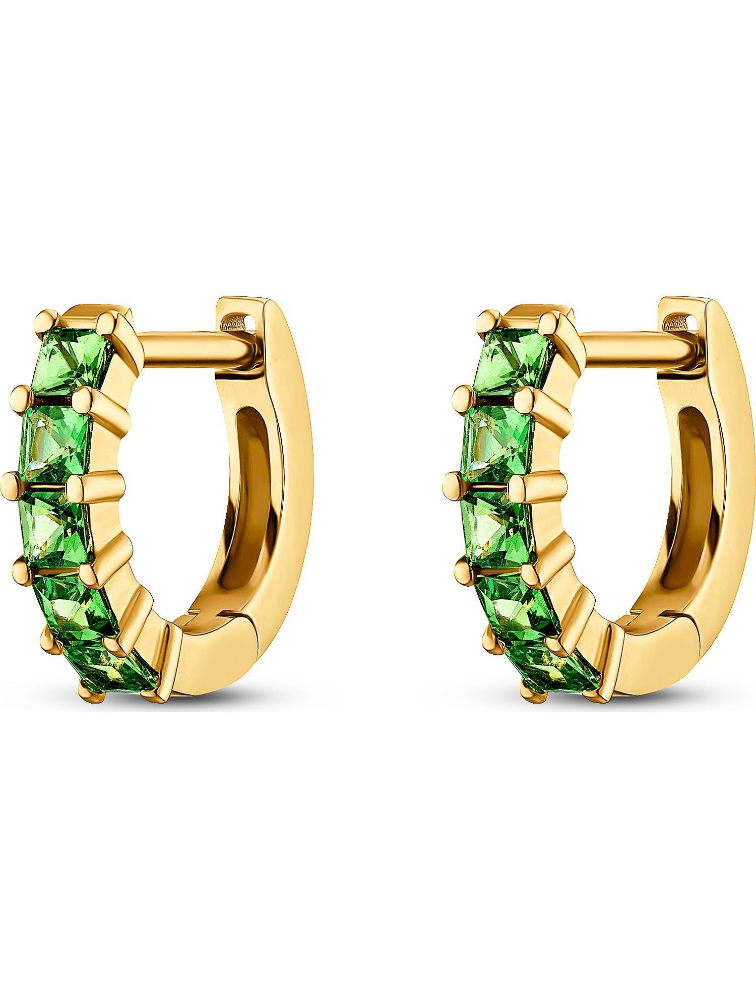 GUIA Paar Creolen GUIA Damen-Creolen 585er Gelbgold 10 Tsavorit (Paar)