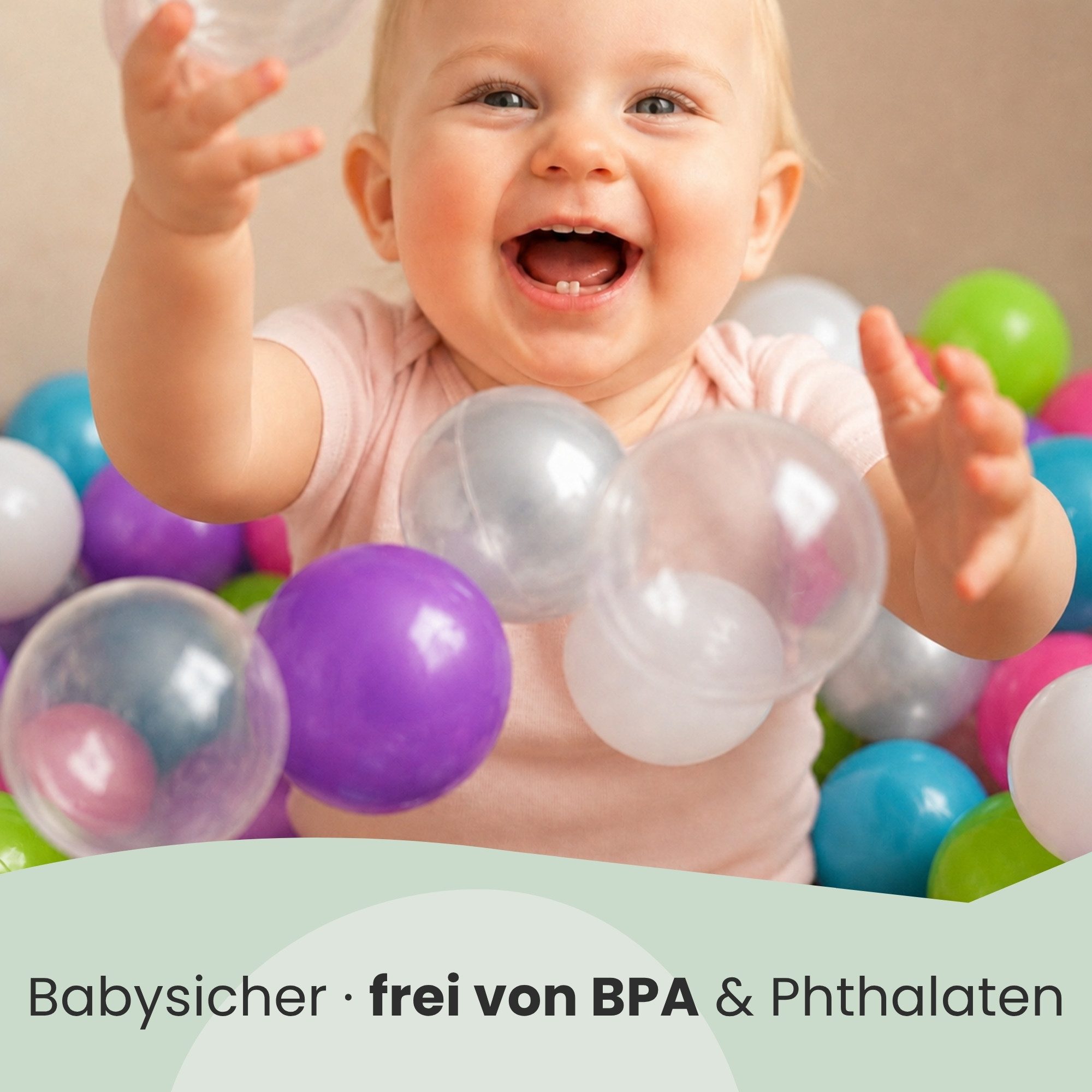 LittleTom Bällebad-Bälle Baby - 350 Bunte Bälle fürs Bällebad - Geprüfte Spielbälle für Kinder (350-St), Ab dem 1. Tag: Babybälle zum Greifen - Plastikbälle für den Bällepool