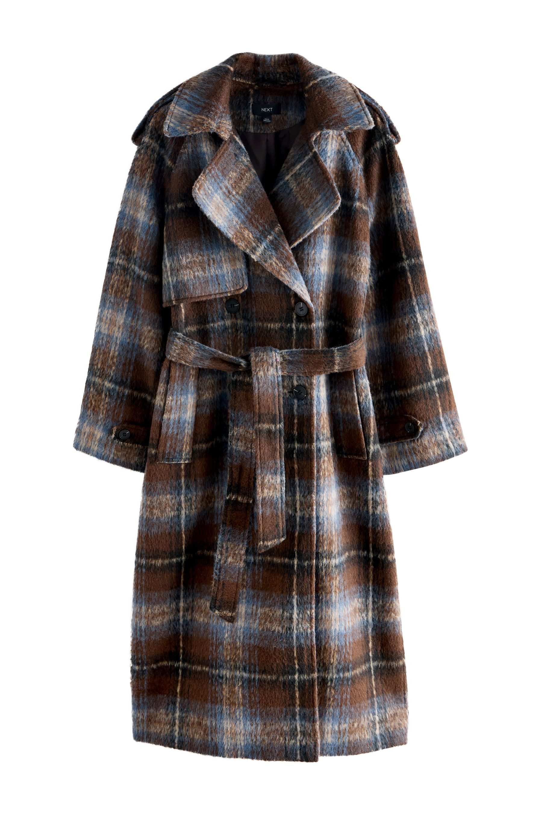 Next Trenchcoat Karierter Trenchcoat, Kurzgröße (1-tlg)