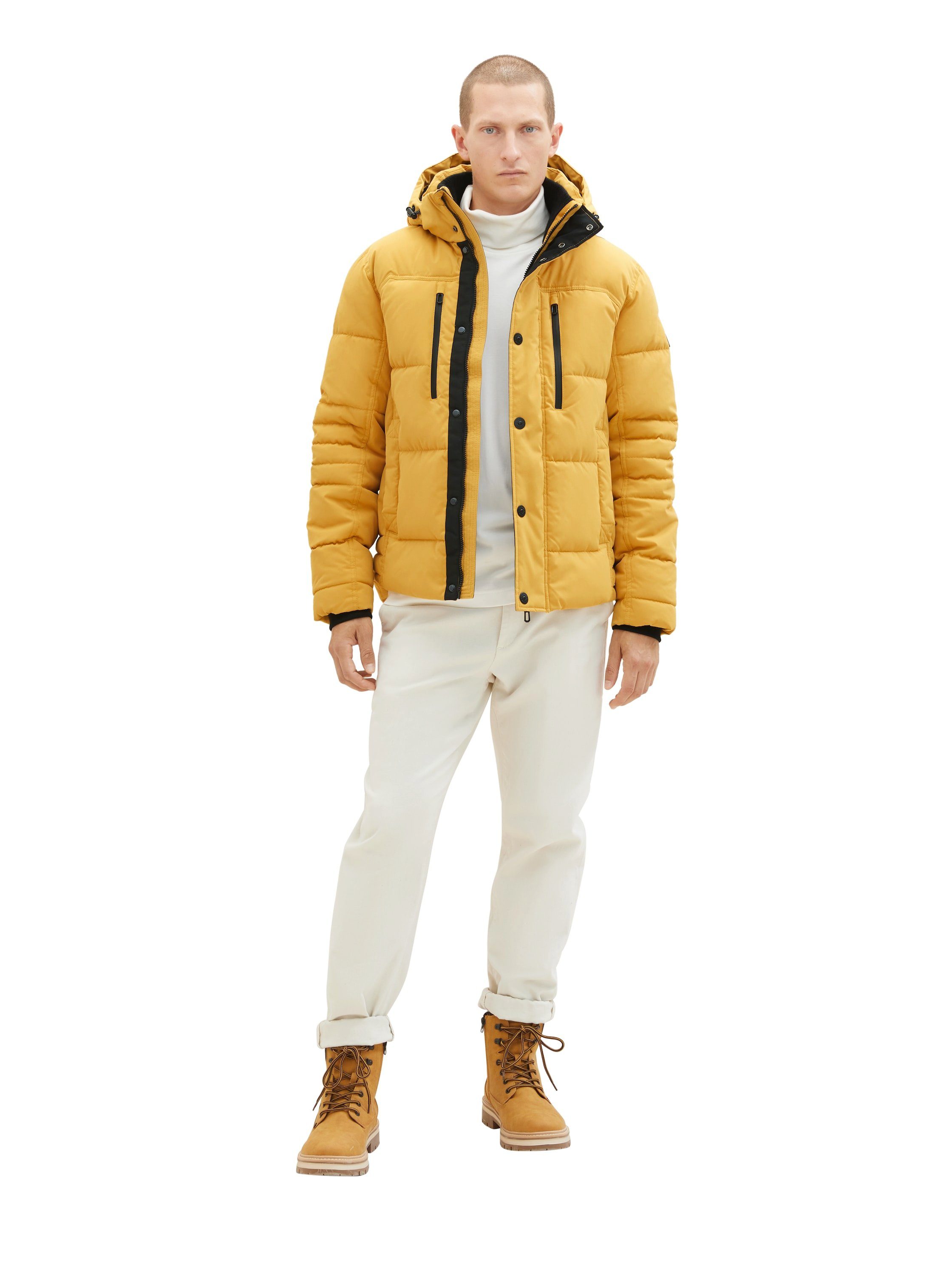 golden Kapuze fall abnehmbarer Steppjacke TOM TAILOR mit