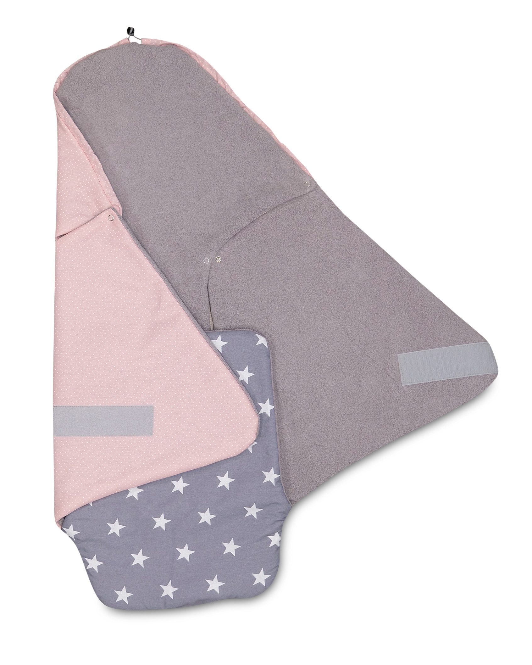 Einschlagdecke Sommer-Einschlagdecke Babyschale Rosa Grau (0 bis 9 Monate) TOG-Wert 0,5