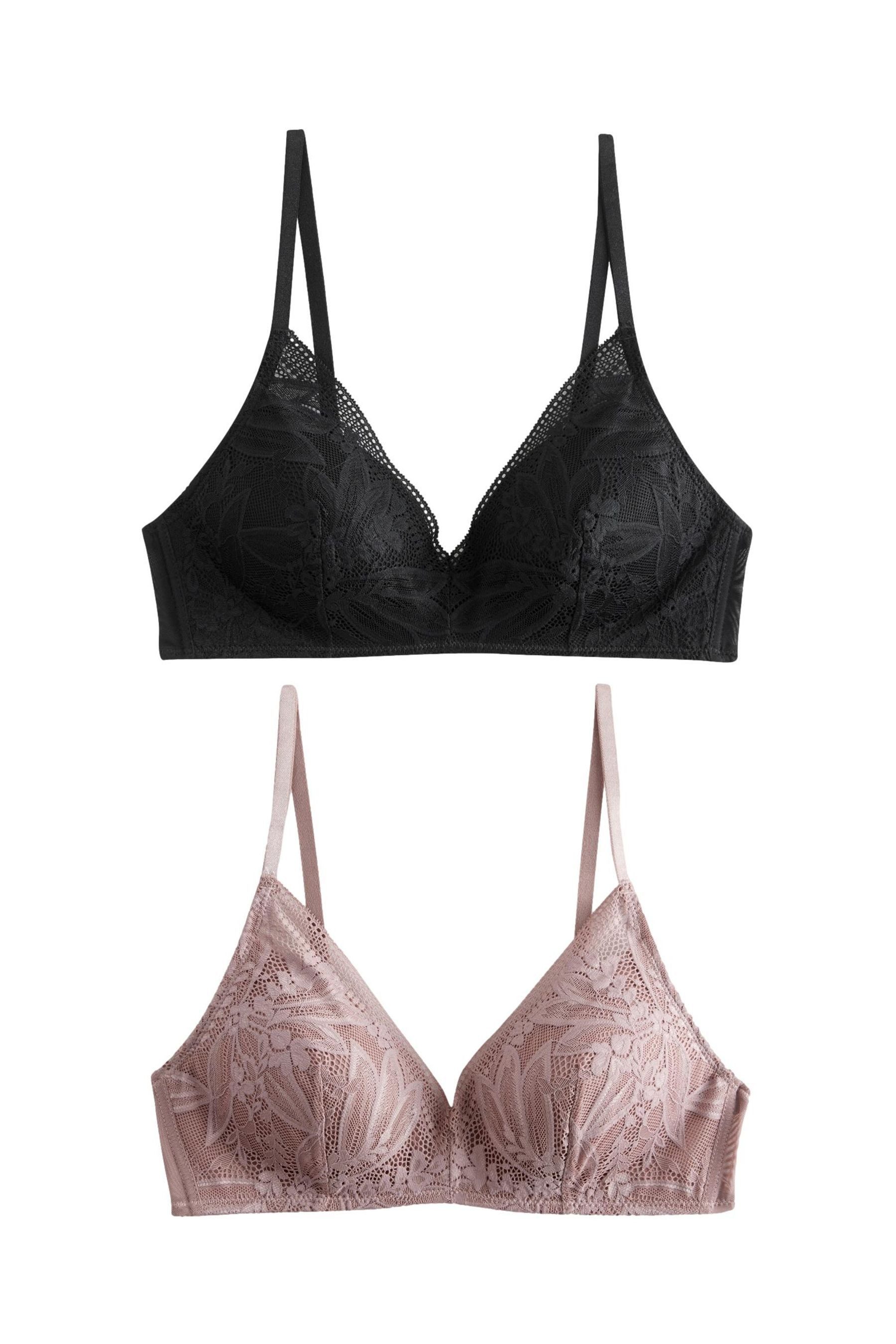 Next Bügelloser BH 2 x wattierte DD+ BHs mit Spitze, ohne Bügel (2-tlg)