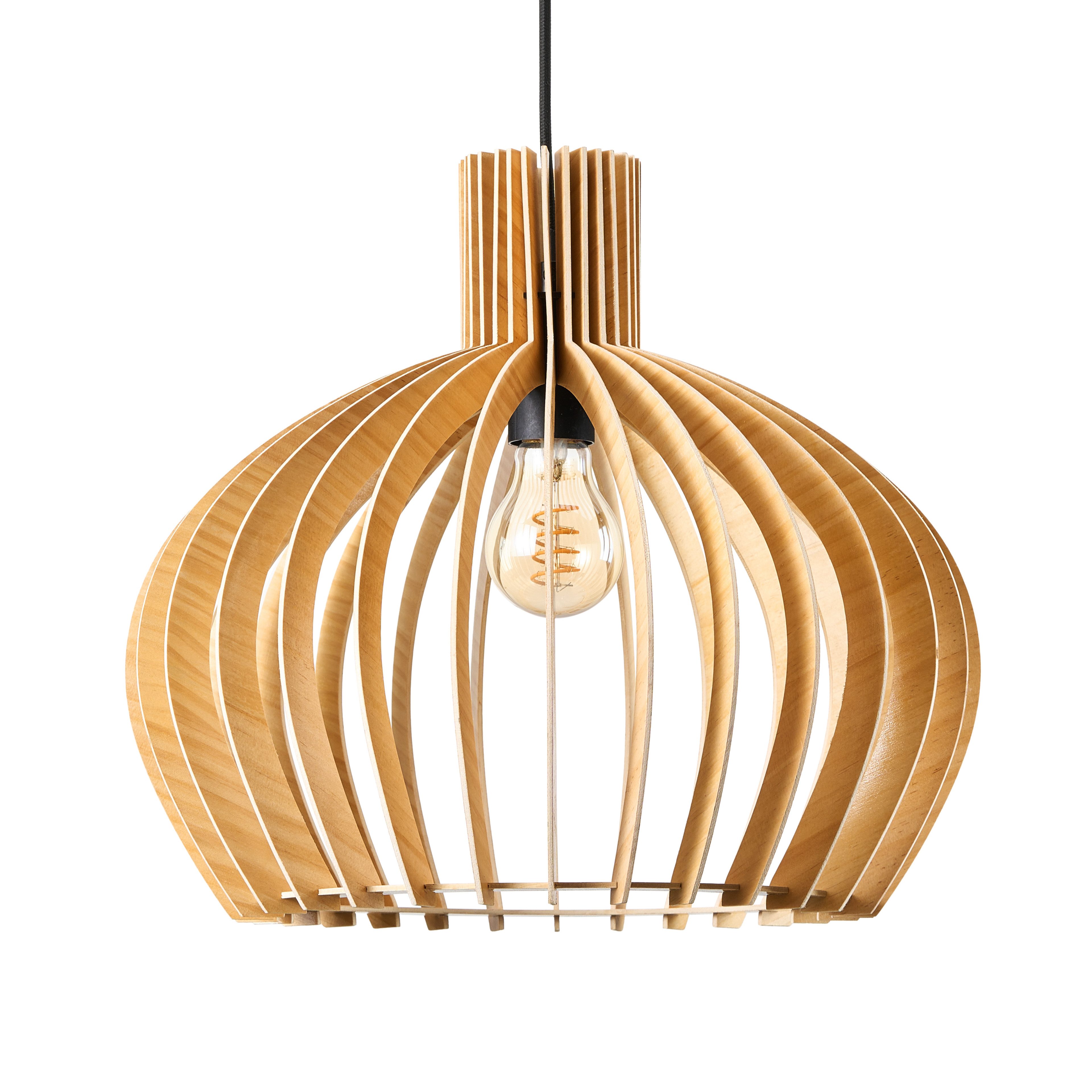 draadwerk® Hängeleuchte Hängeleuchte Holzlamellen