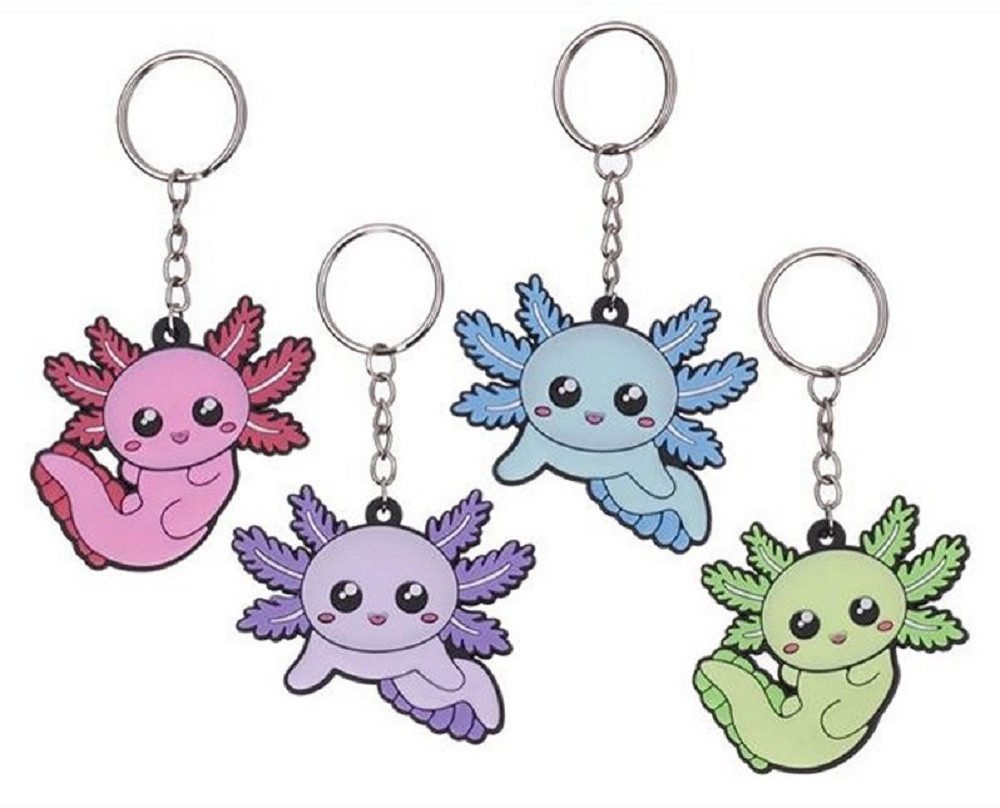 Kawaii Schlüsselanhänger Schlüsselanhänger Kawaii Kuties 6 cm Axolotl pink (1-tlg), Schlüsselanhänger Haustierschlüsselanhänger Geschenk Hund Frau Herren