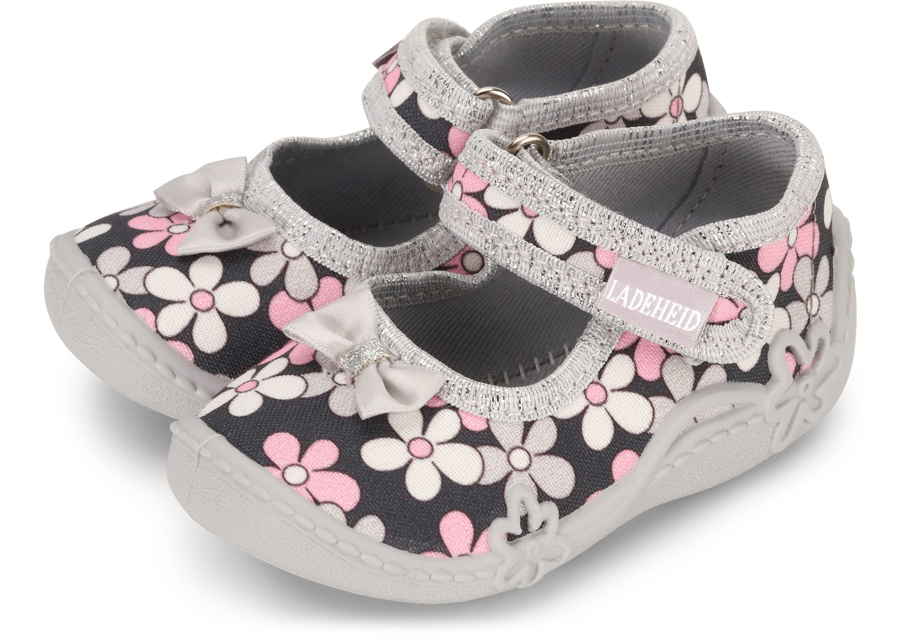 Ladeheid Kinder Mädchen Hausschuhe mit Klettverschluss LAVI0013 Hausschuh