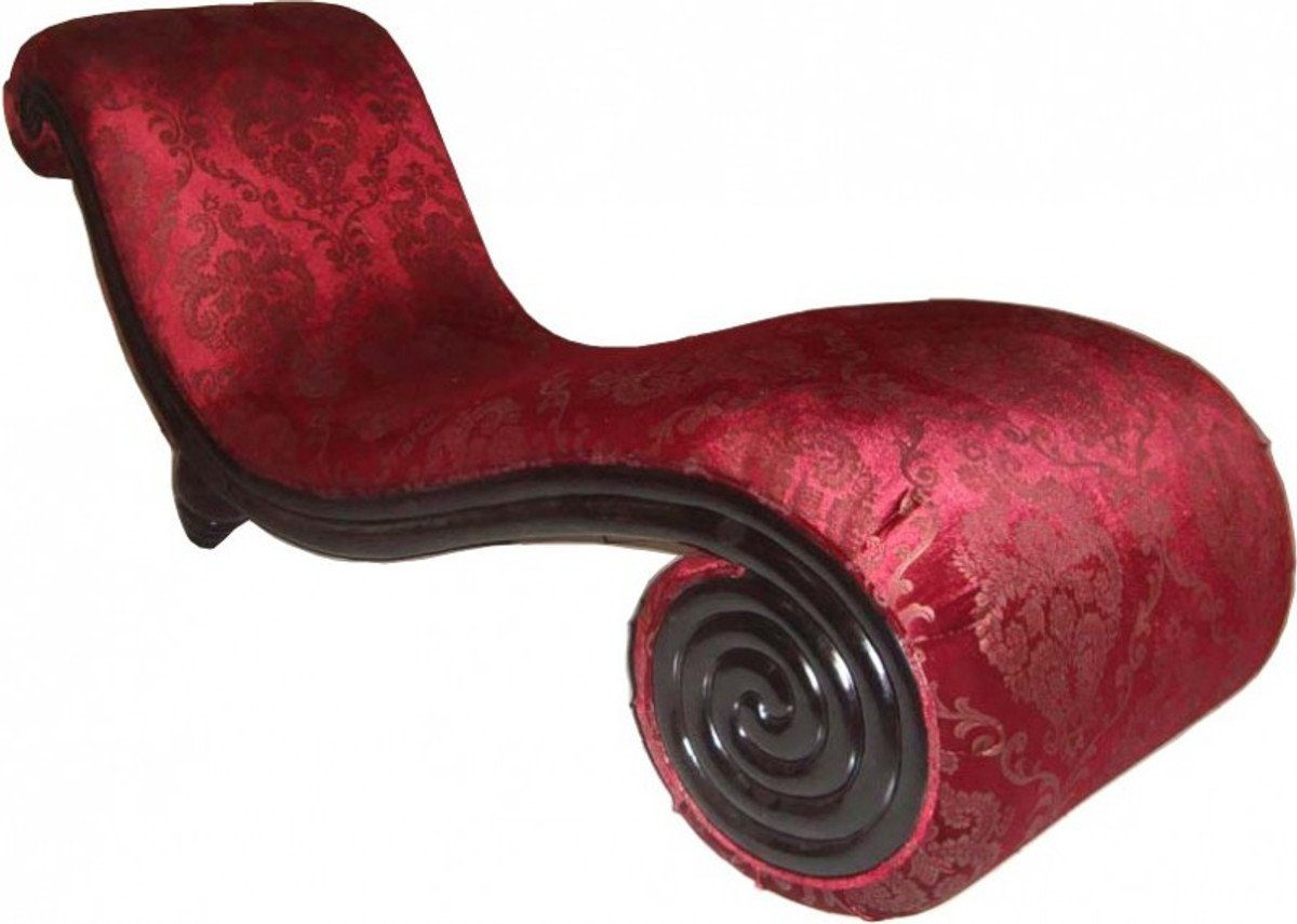 Casa Barock Rot Bordeaux Barock Limited Padrino Chaiselongue Möbel Edition Muster - Chaiselongue Mod3 / Barock Schwarz