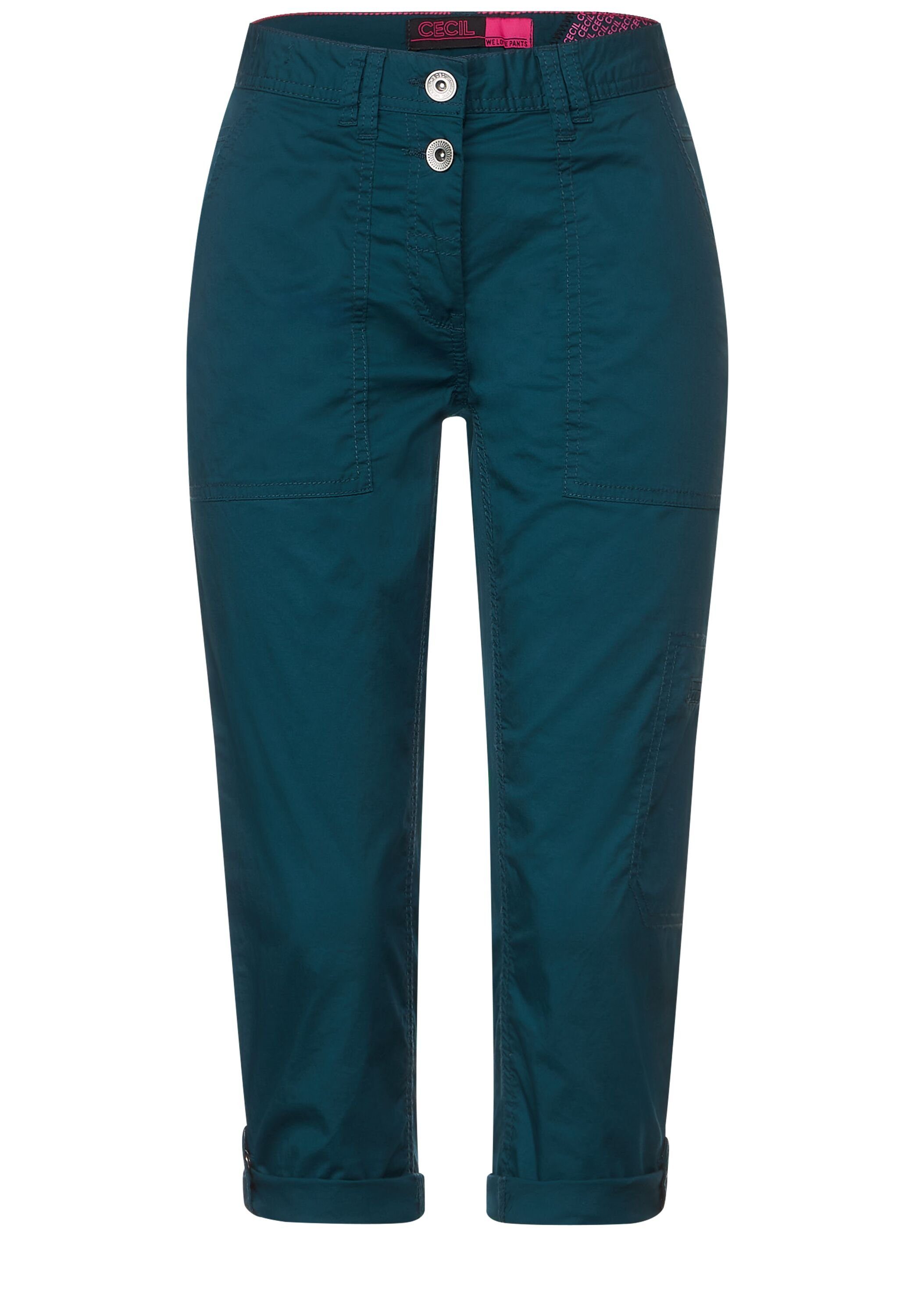 Nicht 3/4-Hose in Deep Casual Fit Lake deep Cecil lake Gree Cecil (1-tlg) Vorhanden green Papertouch Hose