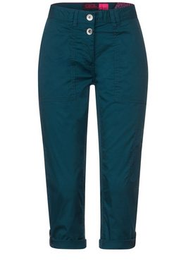 Cecil 3/4-Hose Cecil Casual Fit Papertouch Hose in Deep Lake Gree (1-tlg) Nicht Vorhanden