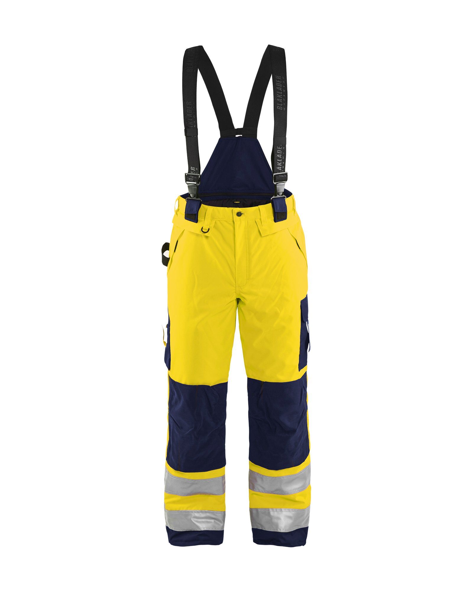 BLÅKLADER Arbeitsbundhose High Vis Winter gelb/marineblau Latzhose (1-tlg)