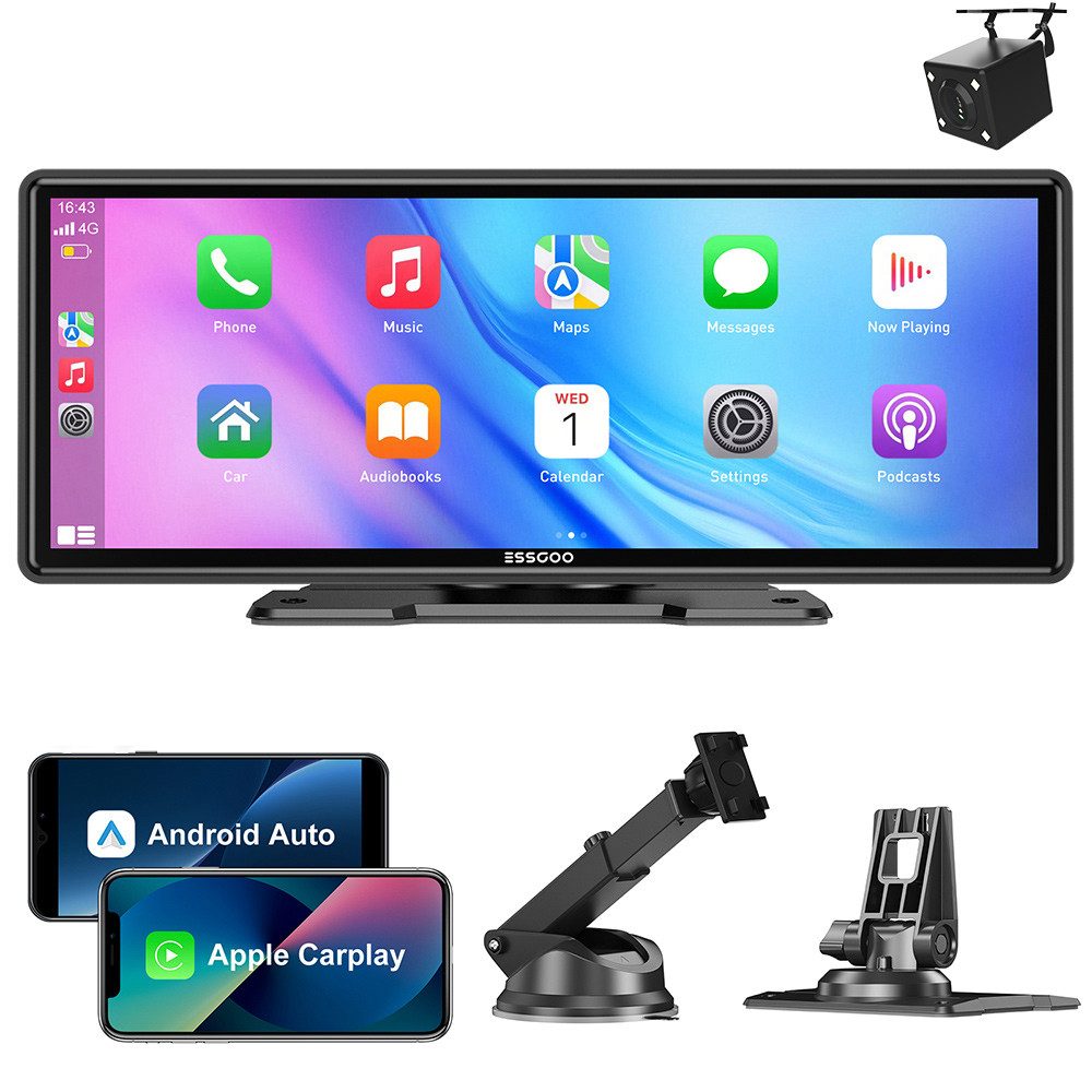 Kabelloses Apple Carplay & Android Auto, 10.26-Zoll Display Bluetooth Navigationsgerät