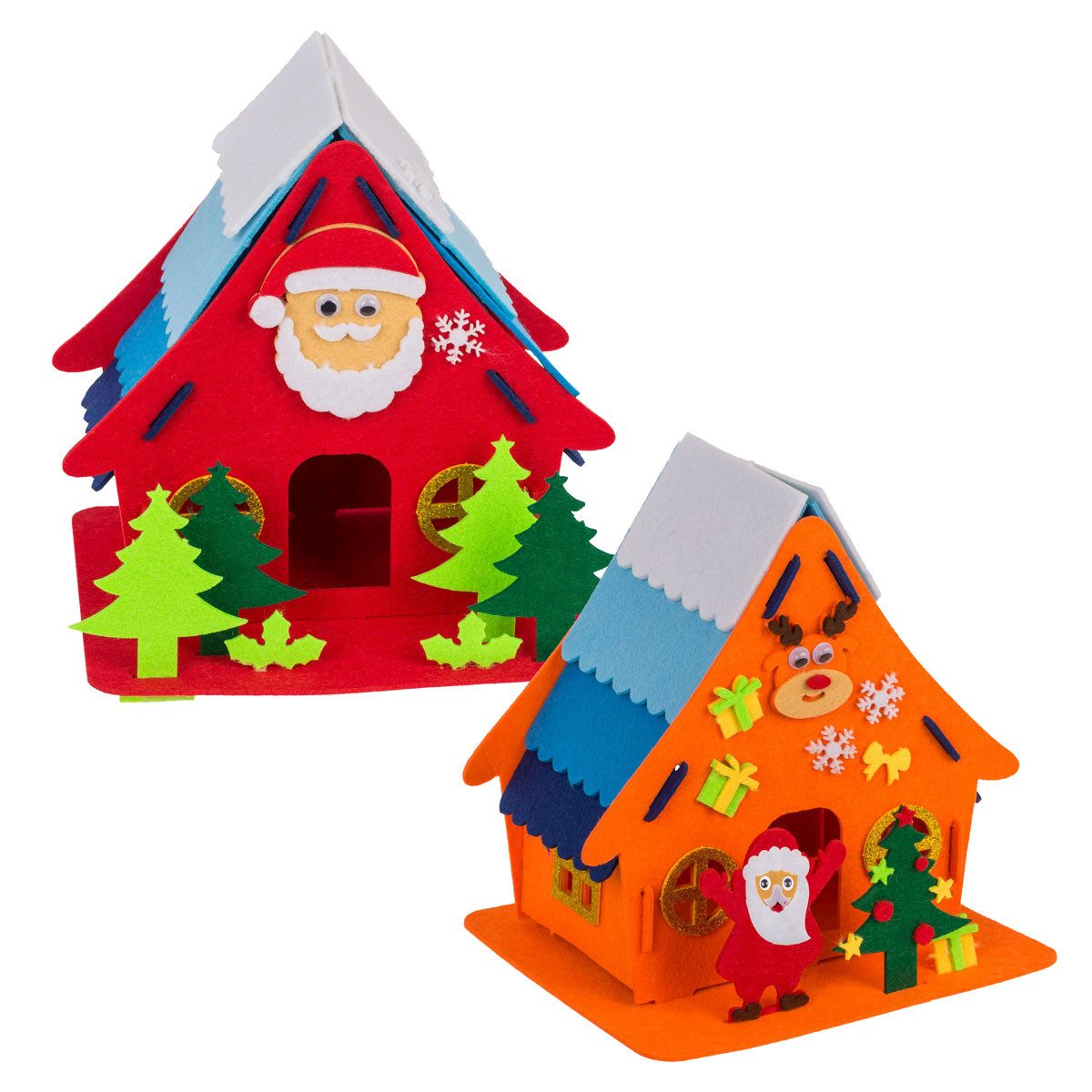 Out of the Blue Kreativset Kinder Bastelfilz DIY Set Santa´s Workshop Filz Bastelset Weihnachten, 2er Set, geeignet auch für Anfänger